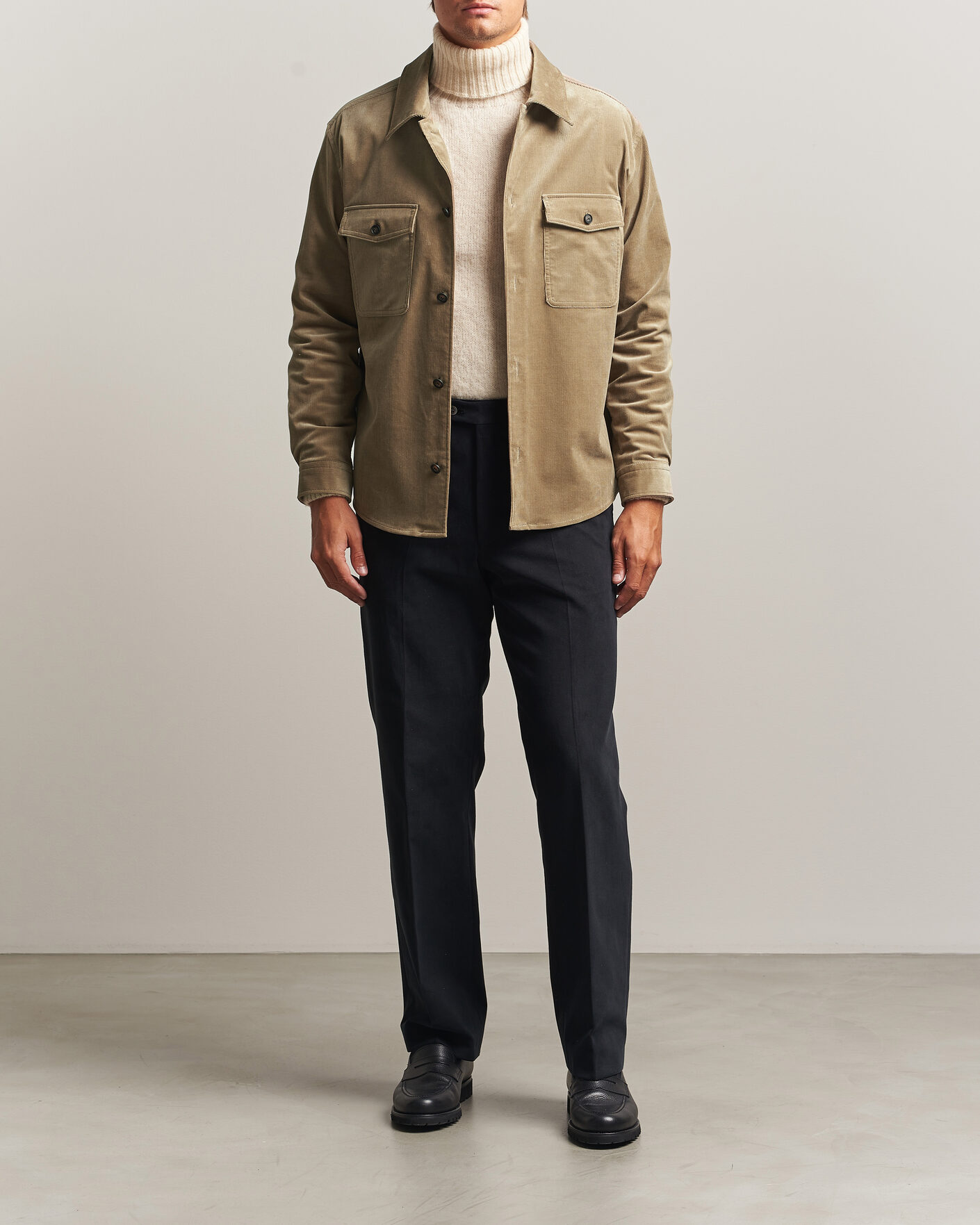 Men | Shirts | BOSS BLACK | Carper Corduroy Overshirt Open Brown
