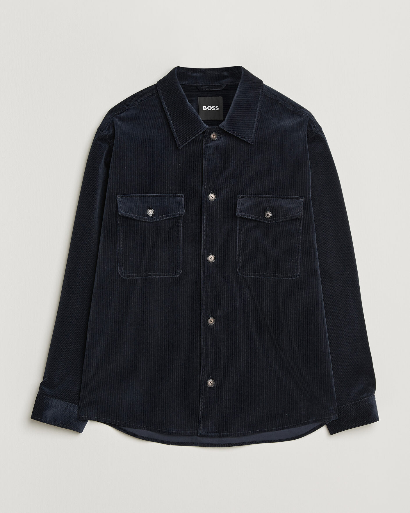 Men | Shirts | BOSS BLACK | Carper Corduroy Overshirt Dark Blue