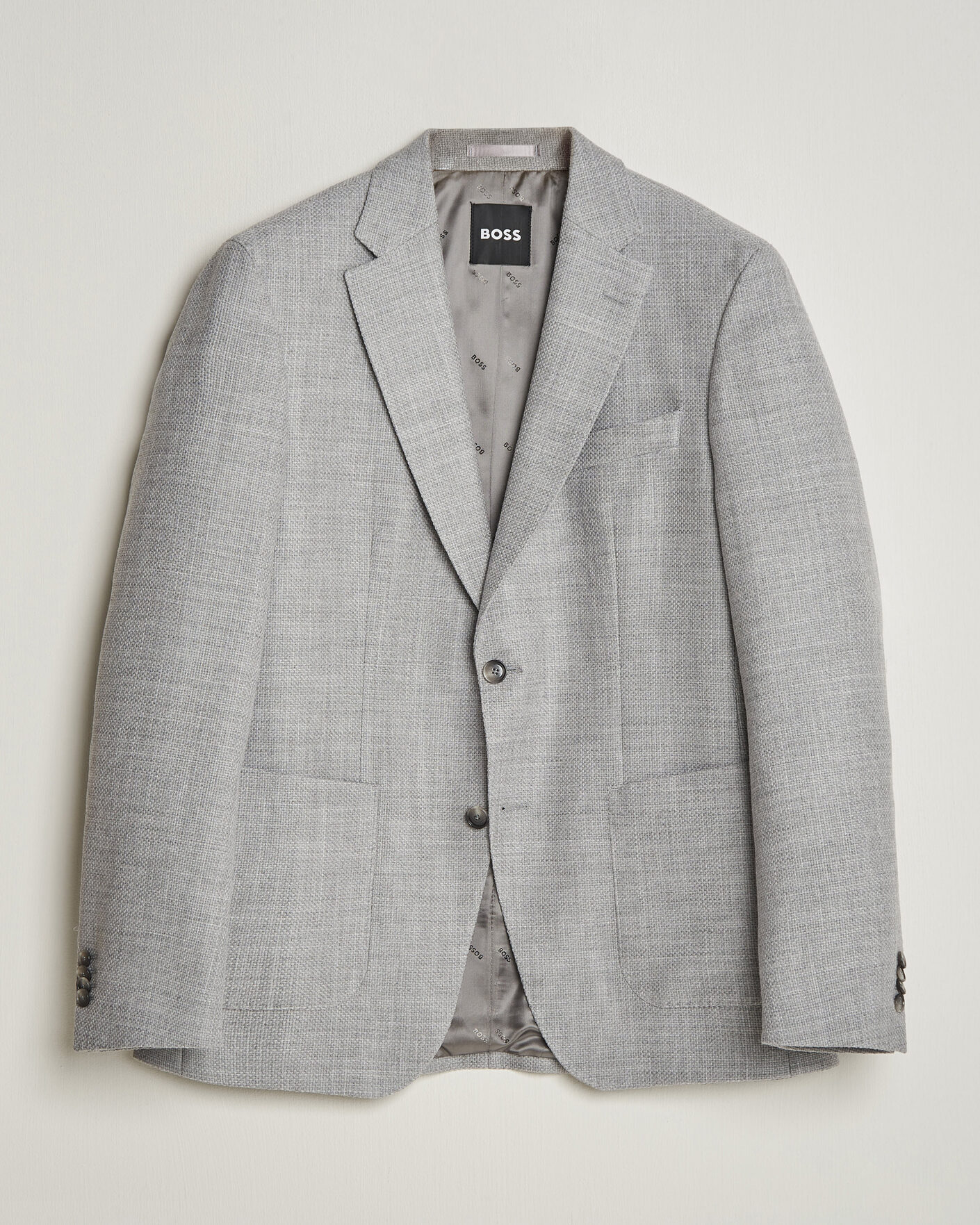 Men | Blazers | BOSS BLACK | Hutson Wool Patch Pocket Blazer Light Grey