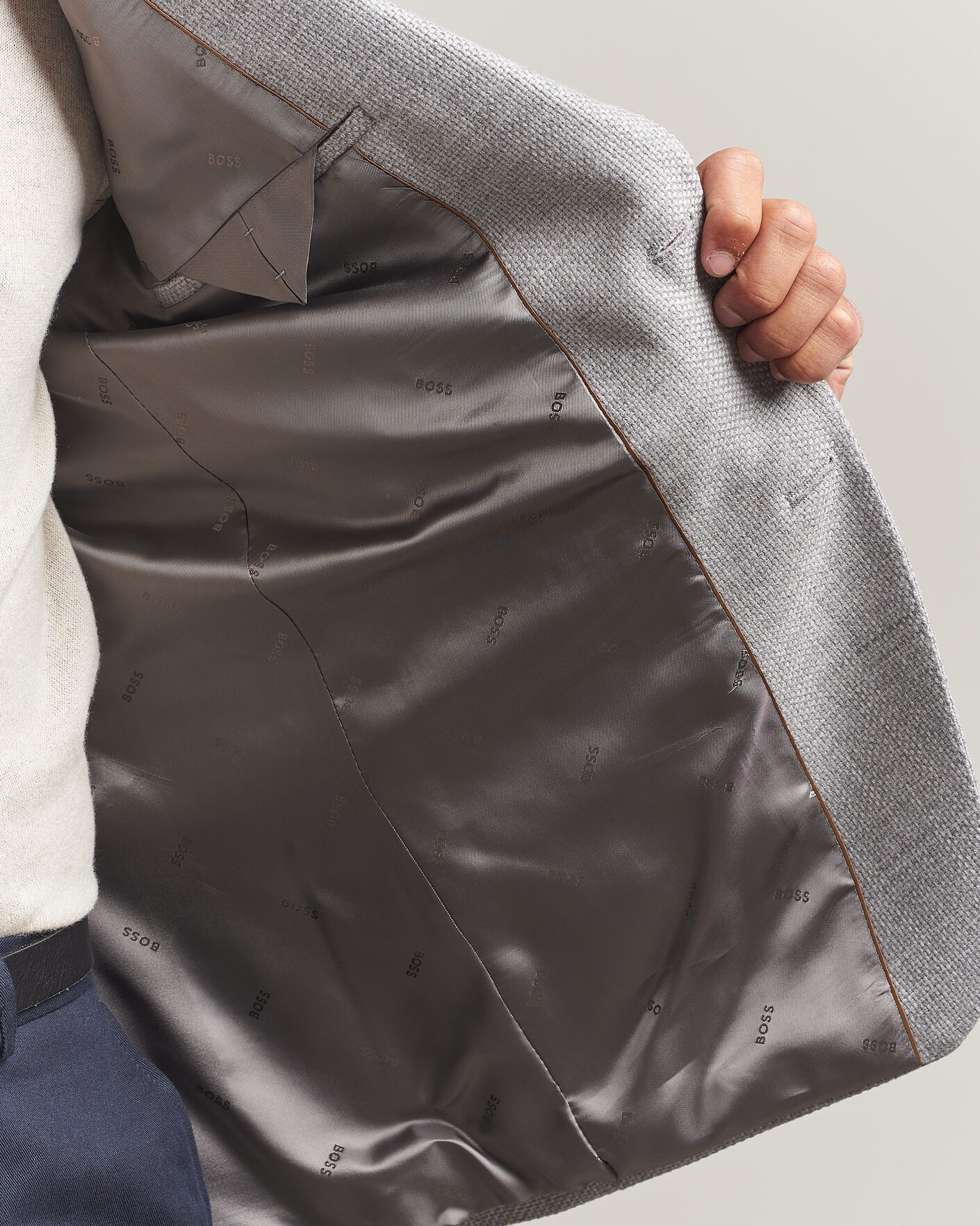 Men | Blazers | BOSS BLACK | Hutson Wool Patch Pocket Blazer Light Grey