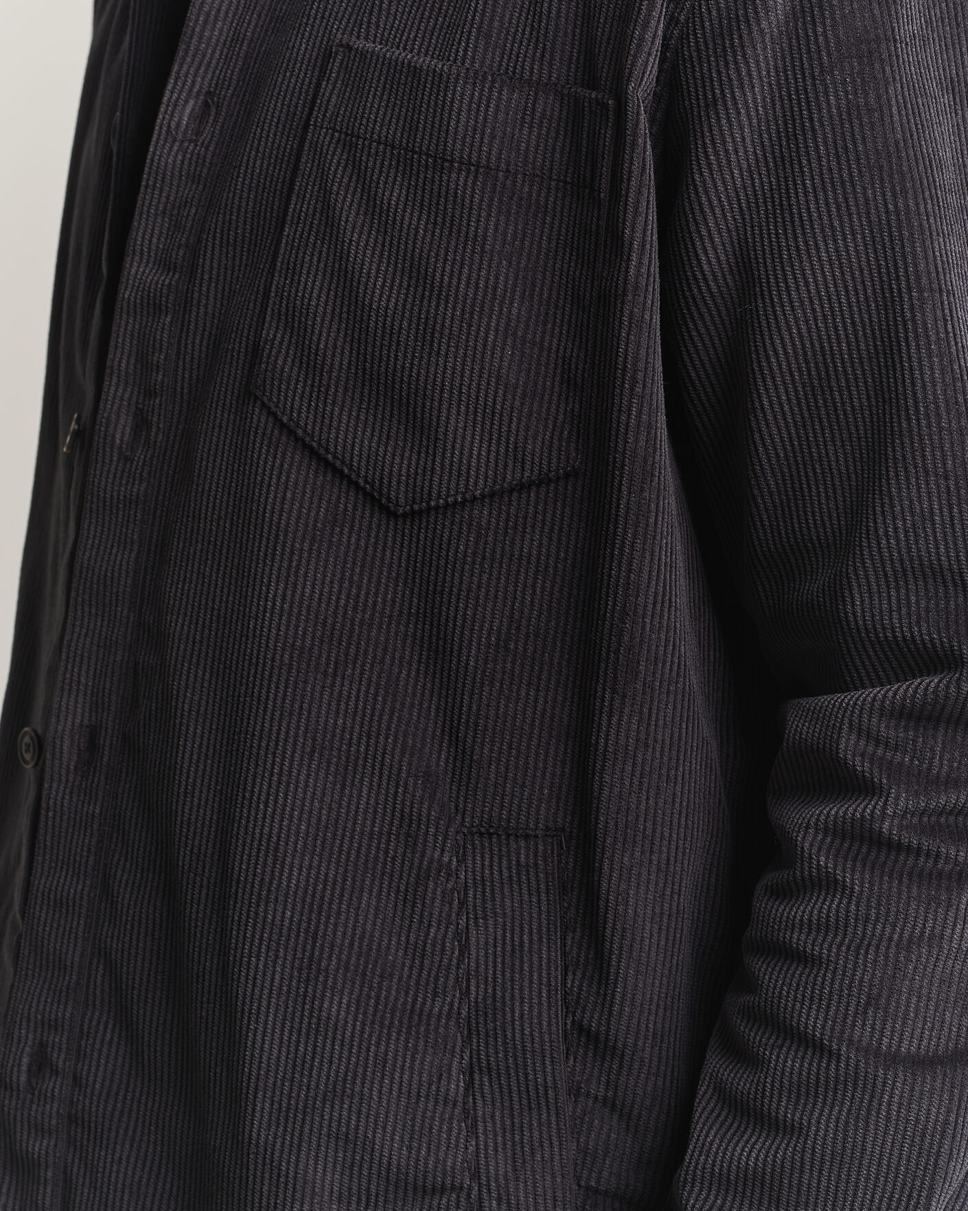 Men | Shirts | HUGO | Ecord Corduroy Overshirt Black