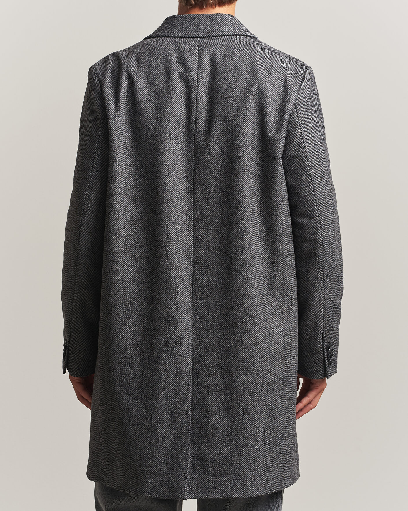 Men | Coats & Jackets | HUGO | Malte Herringbone Coat Dark Grey