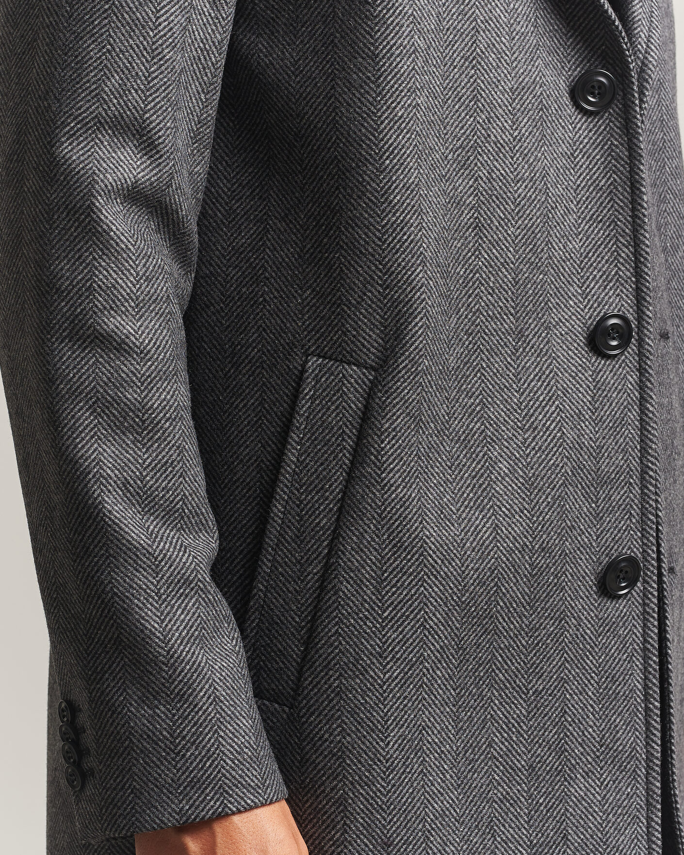 Men | Coats & Jackets | HUGO | Malte Herringbone Coat Dark Grey