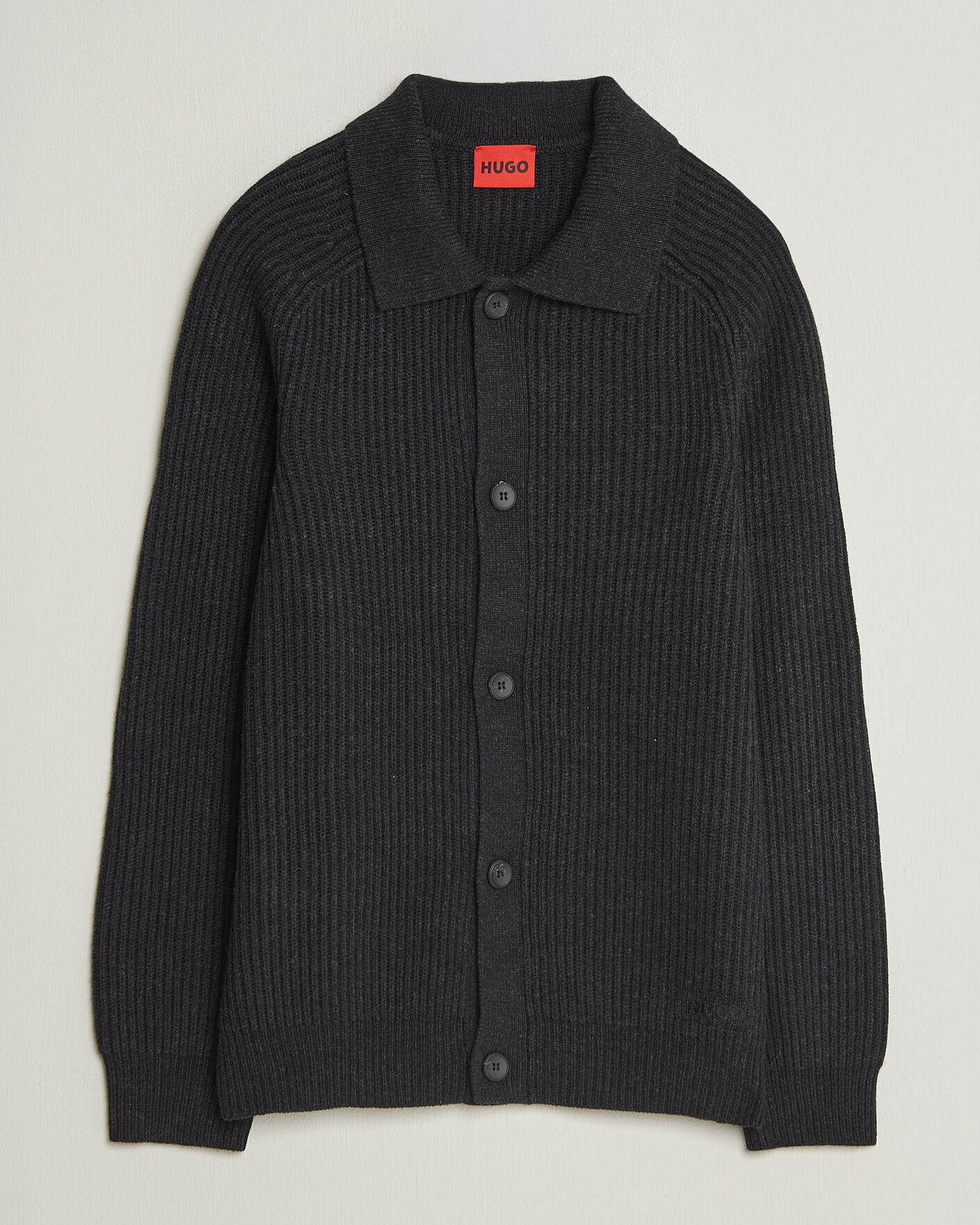 Men | Sweaters & Knitwear | HUGO | Sardeep Wool Knitted Cardigan Black