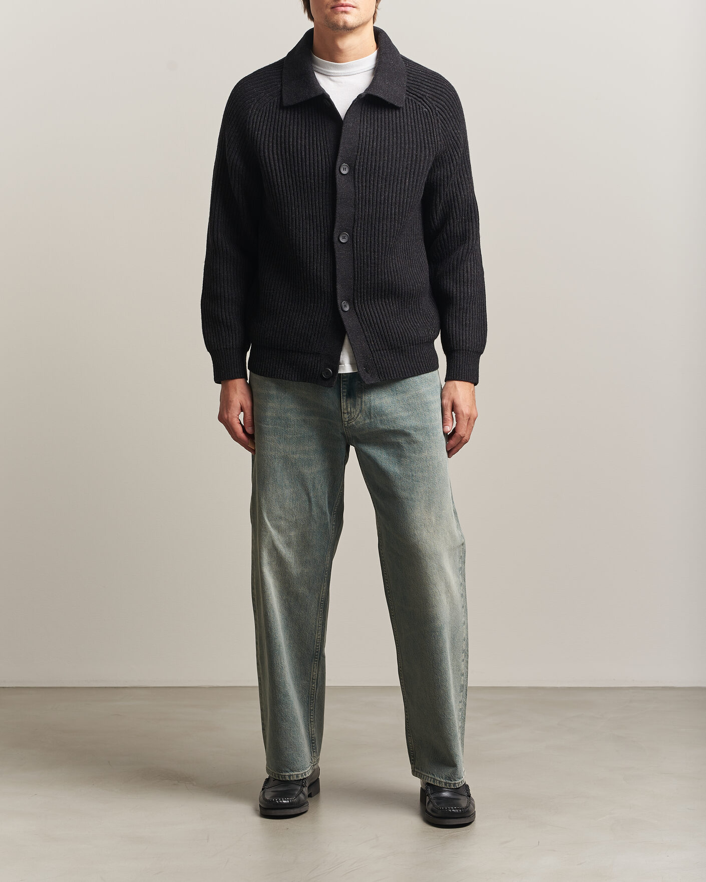 Men | Sweaters & Knitwear | HUGO | Sardeep Wool Knitted Cardigan Black