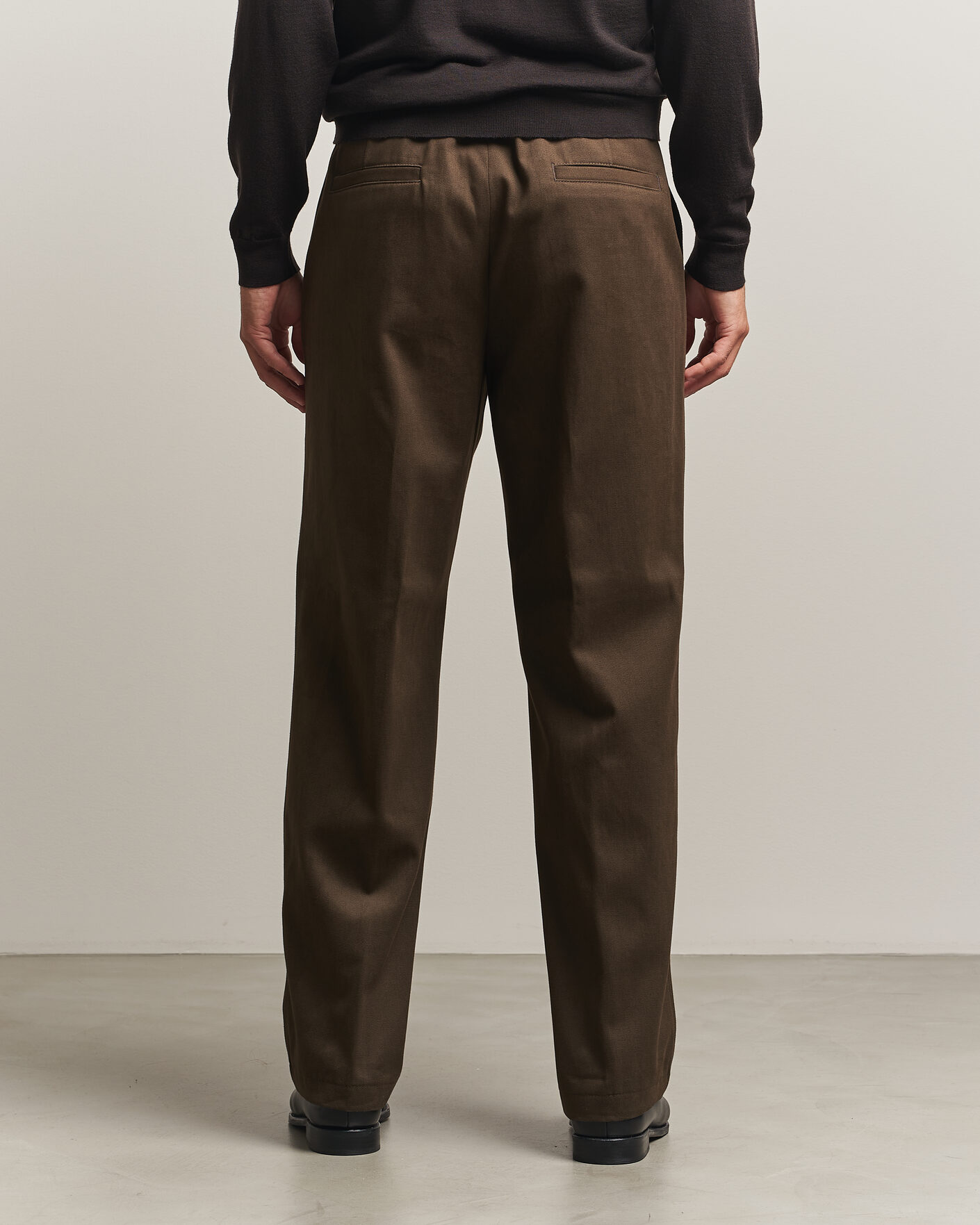 Men | Trousers | BOSS CAMEL | Pave Brushed Cotton Pleated Trousers Open Green