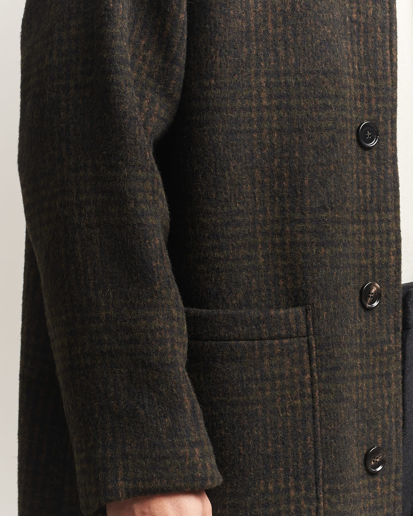 Men | Coats & Jackets | BOSS CAMEL | Cohn Wool Checked Coat Open Green