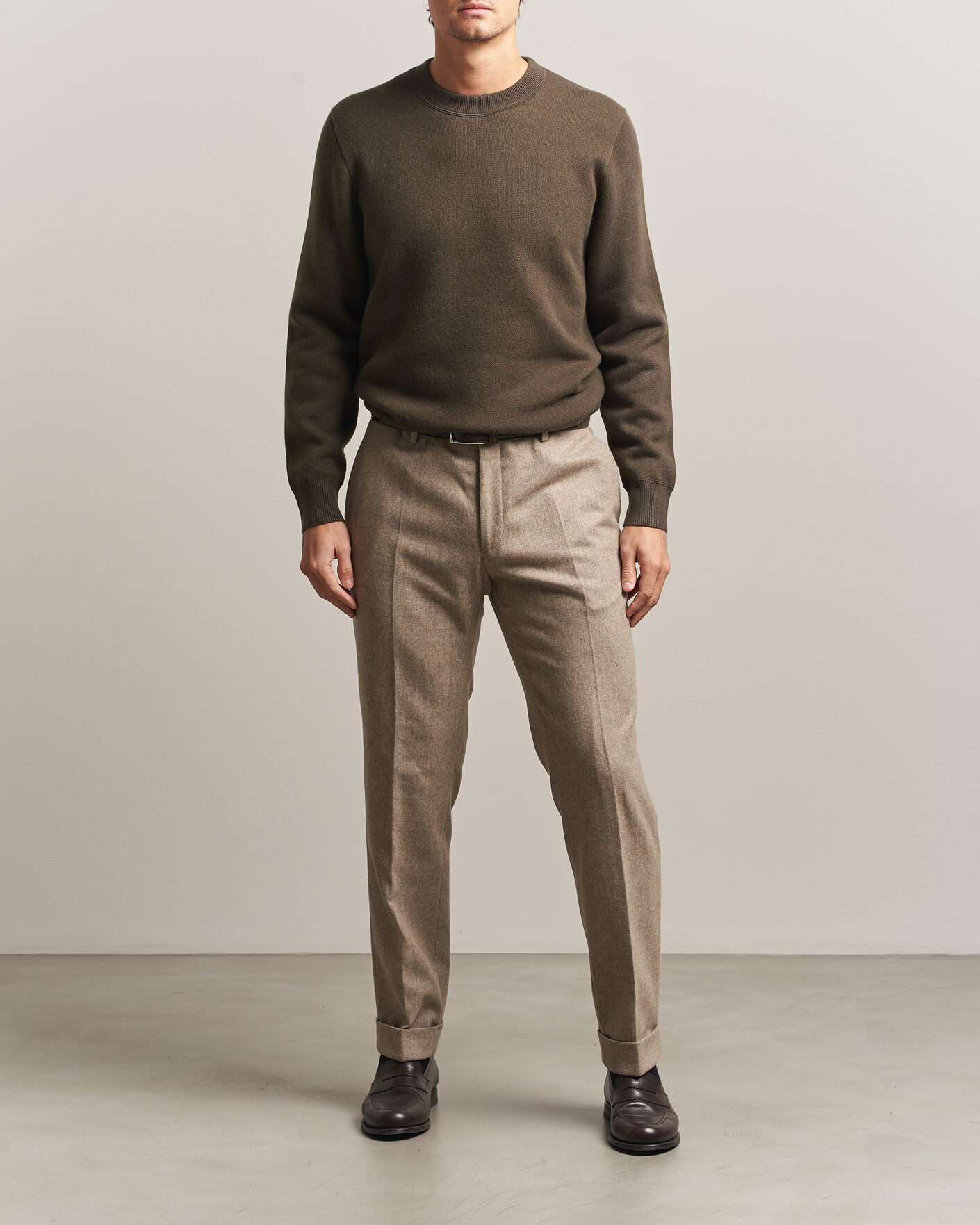 Men | Sweaters & Knitwear | BOSS CAMEL | Farrison Cashmere Knitted Sweater Open Green