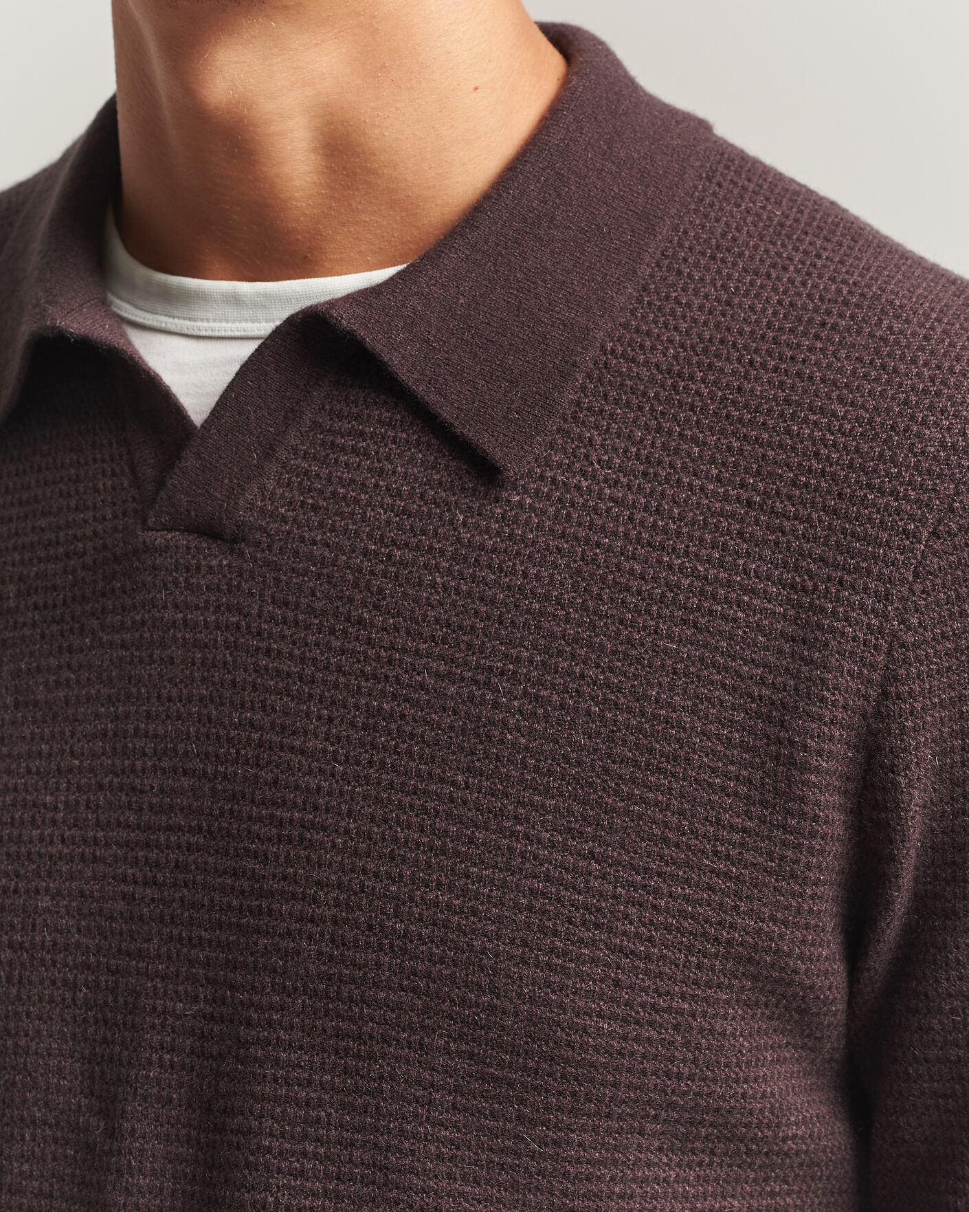 Men | Sweaters & Knitwear | BOSS CAMEL | Filo Wool Knitted Polo Open Brown