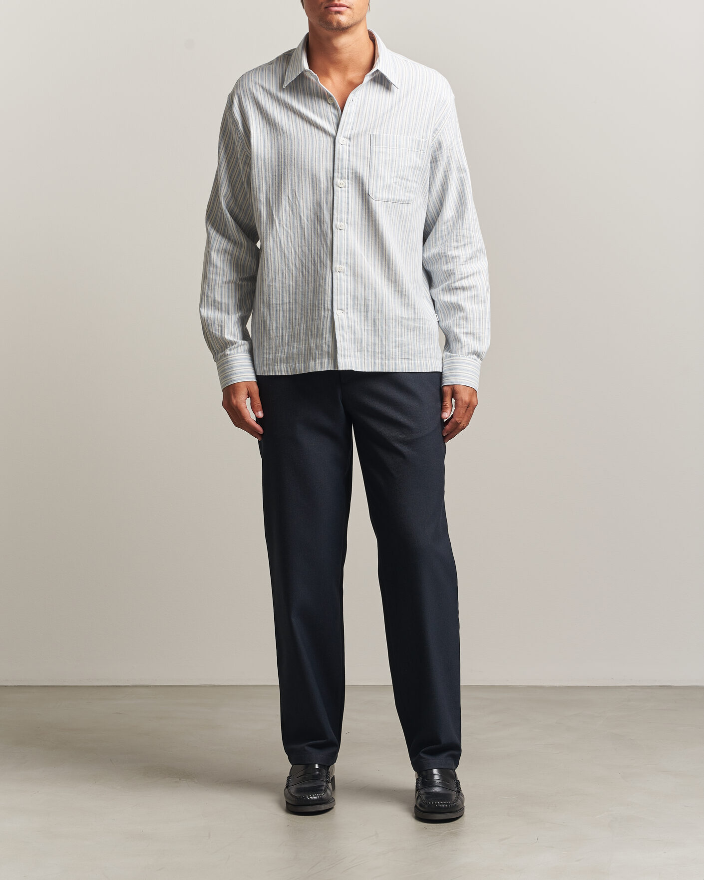 Men | Trousers | J.Lindeberg | Logan Brushed Twill Pants JL Navy