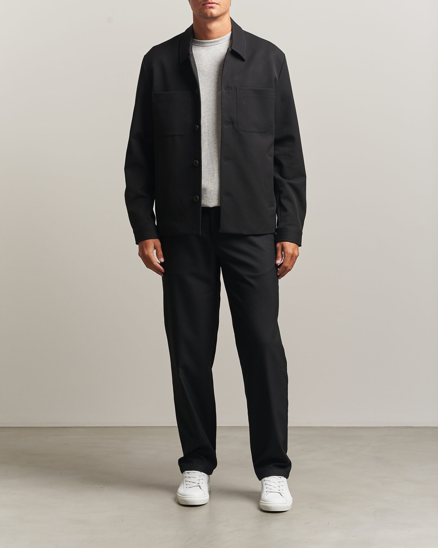 Men | Trousers | J.Lindeberg | Logan Brushed Twill Pants Black