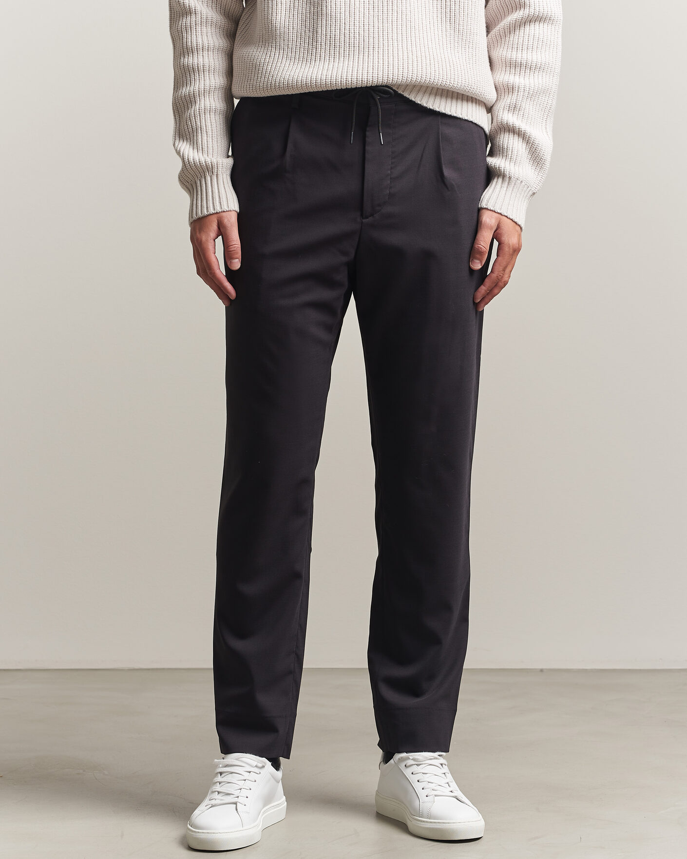 Men | Trousers | J.Lindeberg | Harris Stretch Wool Pants Black