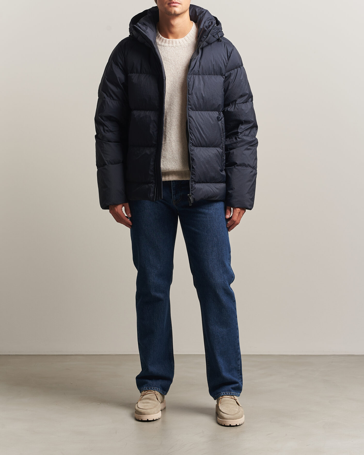 Men | Coats & Jackets | J.Lindeberg | Daryl Crinkle Down Jacket JL Navy