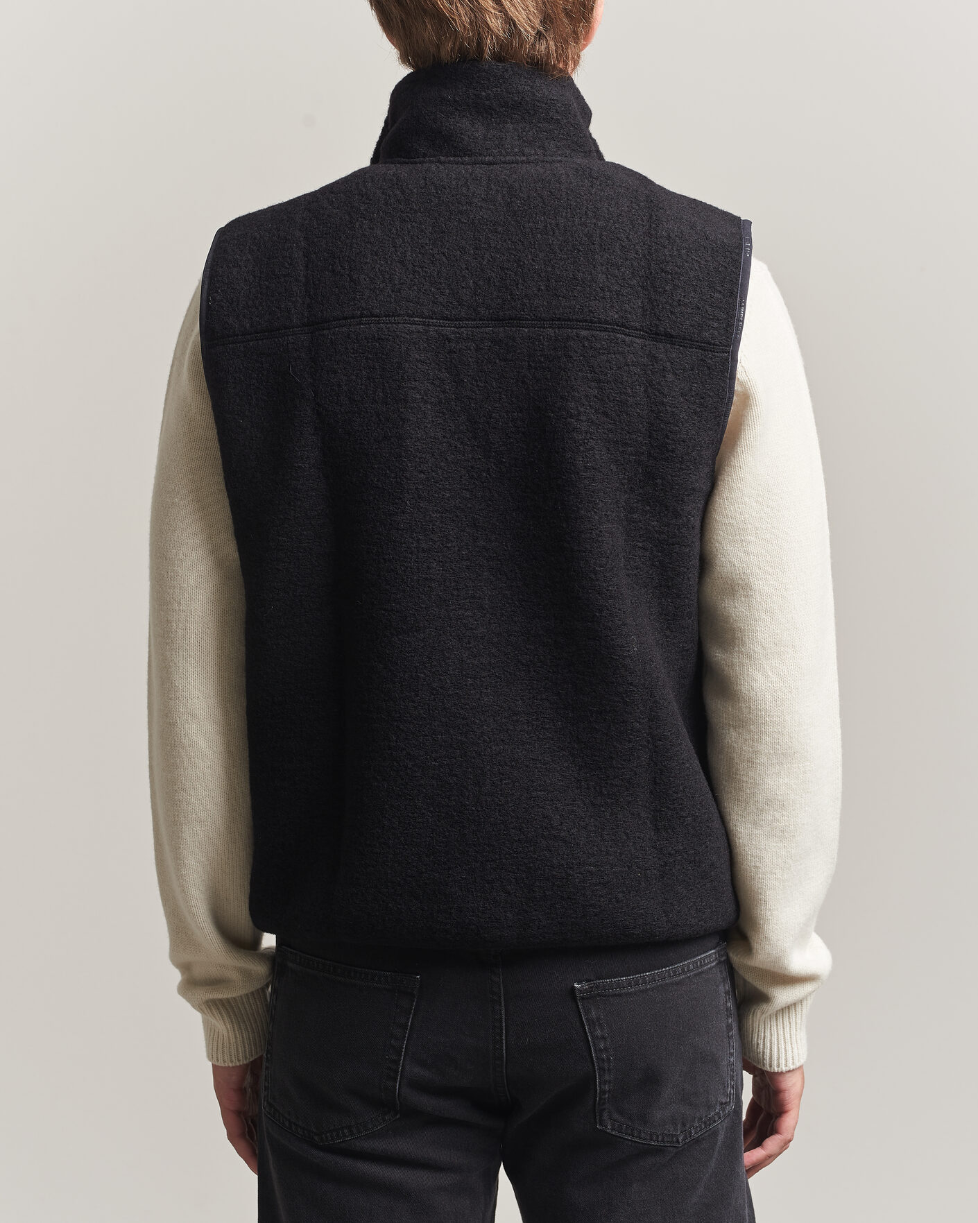 Men | Gilets | J.Lindeberg | Duncan Wool Fleece Vest Black