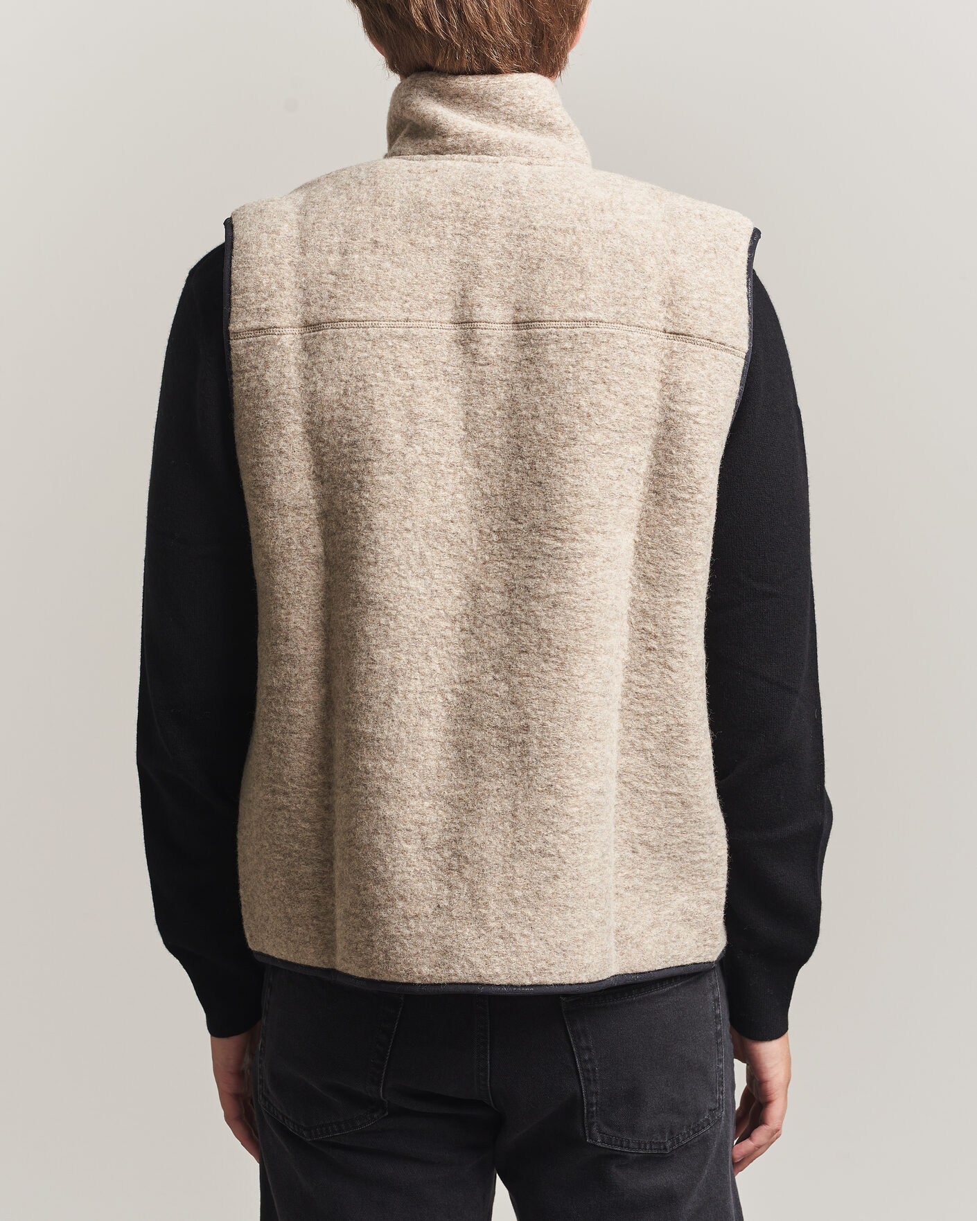 Men | Gilets | J.Lindeberg | Duncan Wool Fleece Vest Moonbeam