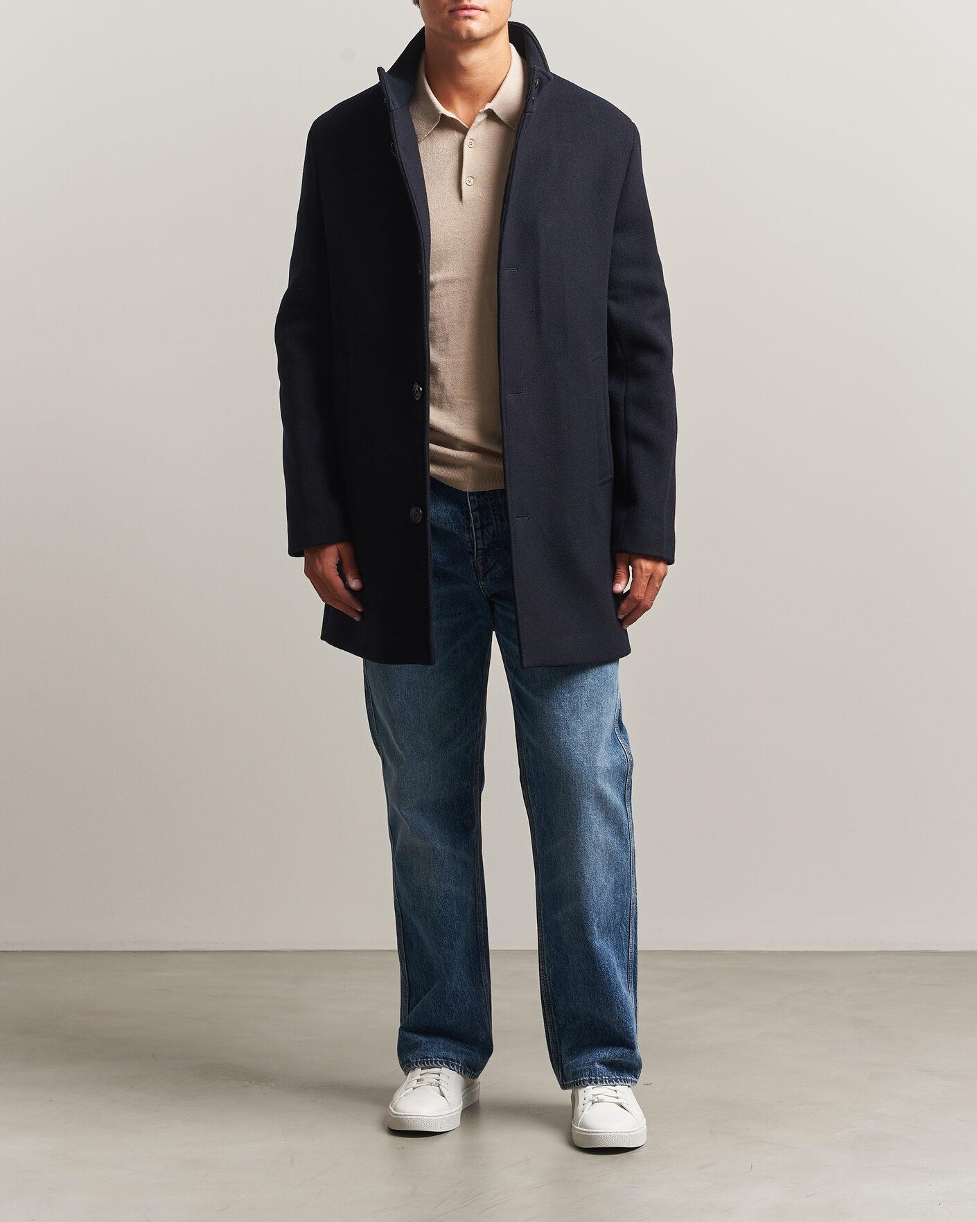 Men | Coats & Jackets | J.Lindeberg | Lexon Wool Coat JL Navy