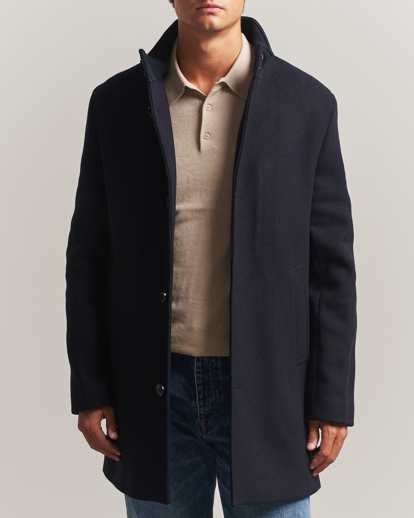 Men | Coats & Jackets | J.Lindeberg | Lexon Wool Coat JL Navy