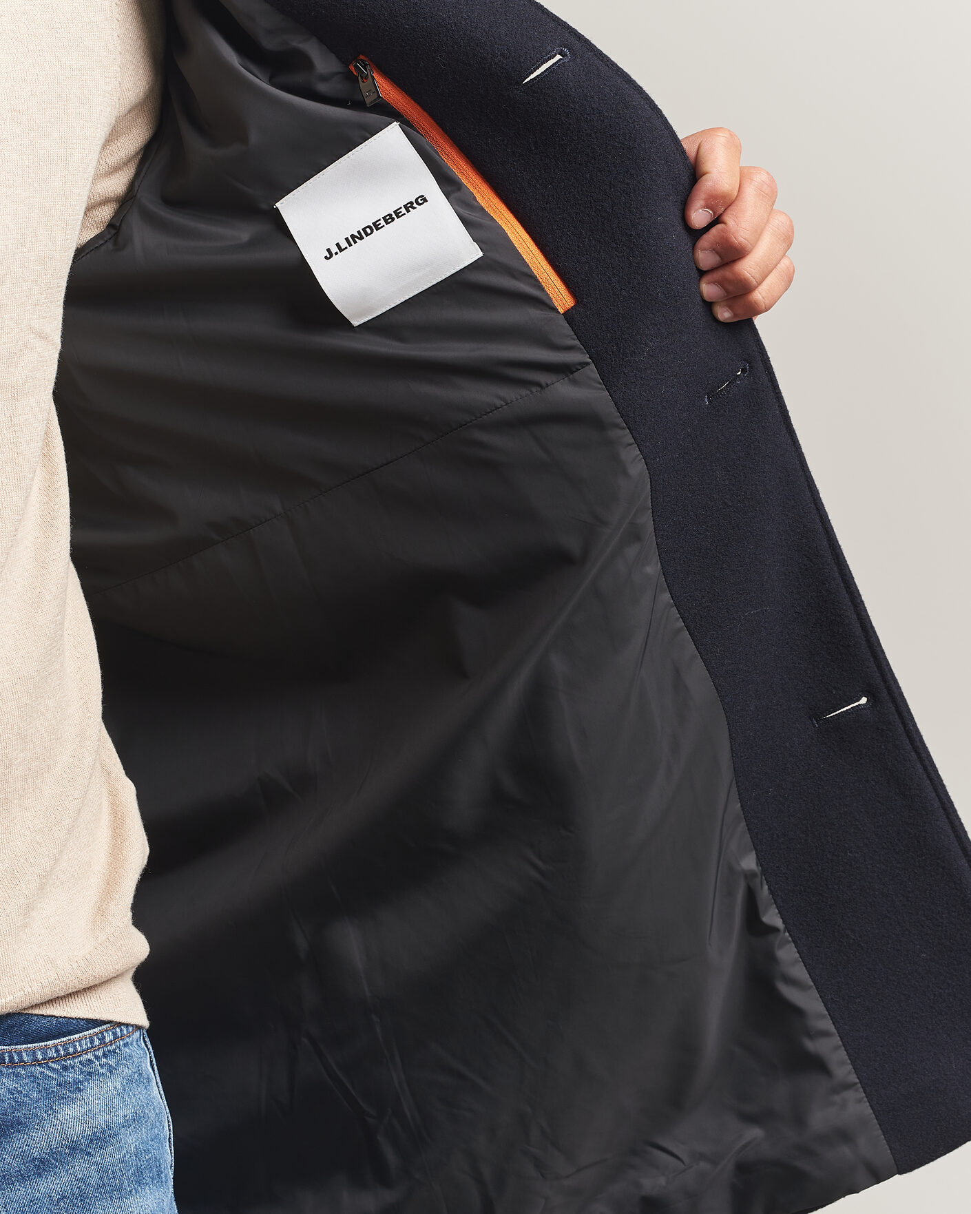 Men | Coats & Jackets | J.Lindeberg | Lexon Wool Coat JL Navy