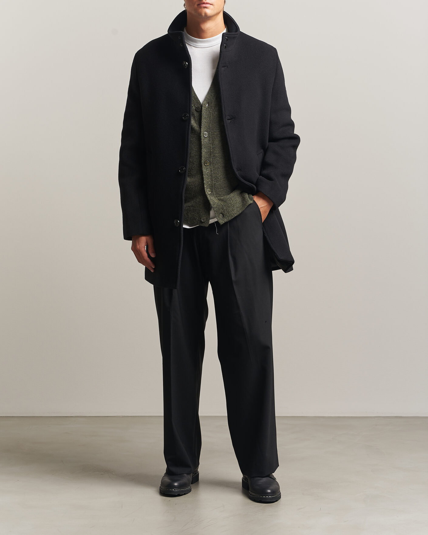 Men | Coats & Jackets | J.Lindeberg | Lexon Wool Coat Black