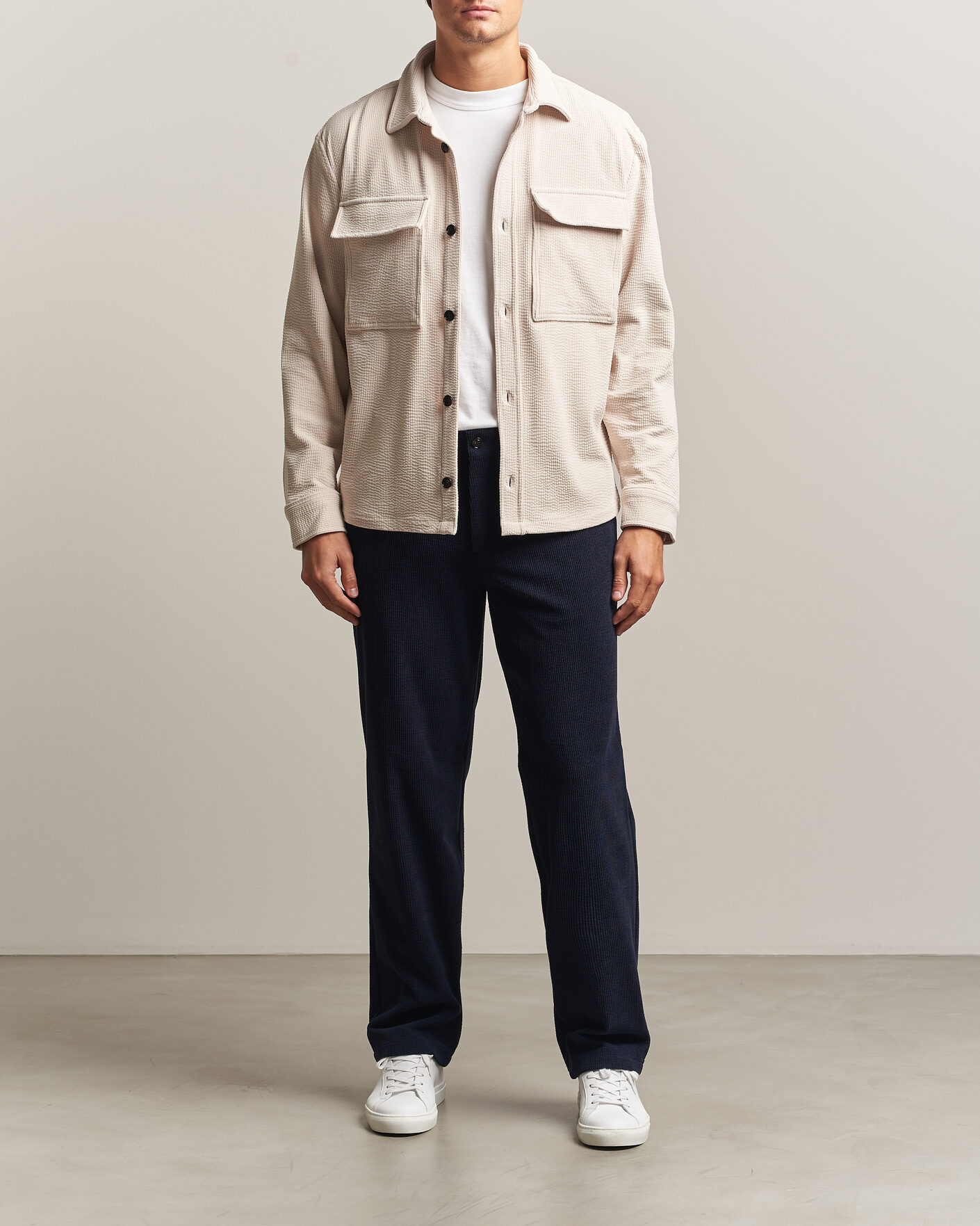 Men | Shirts | J.Lindeberg | Finnigan Drape Cord Overshirt Moonbeam