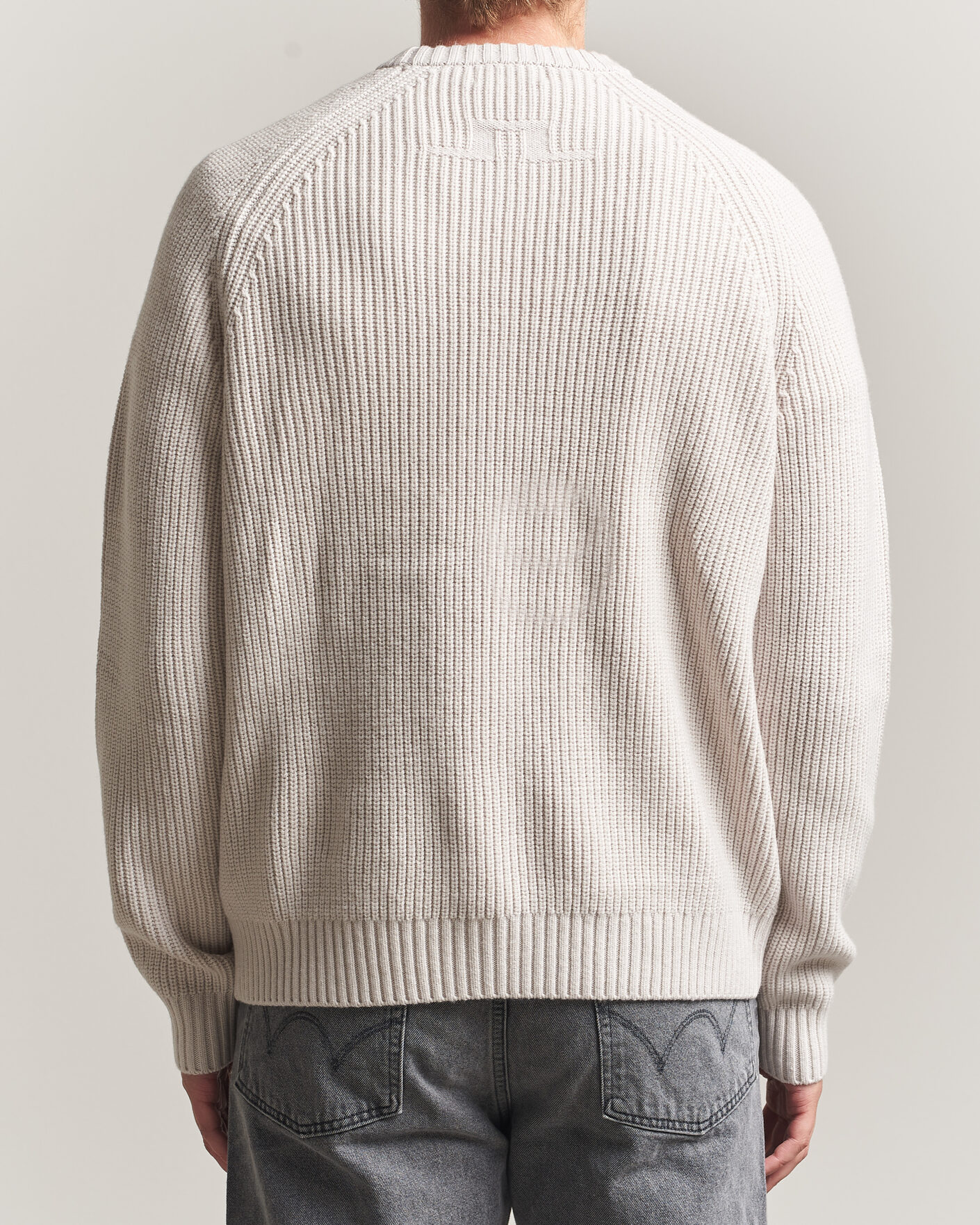 Men | Sweaters & Knitwear | J.Lindeberg | Hallow Wool Blend Knitted Sweater Moonbeam