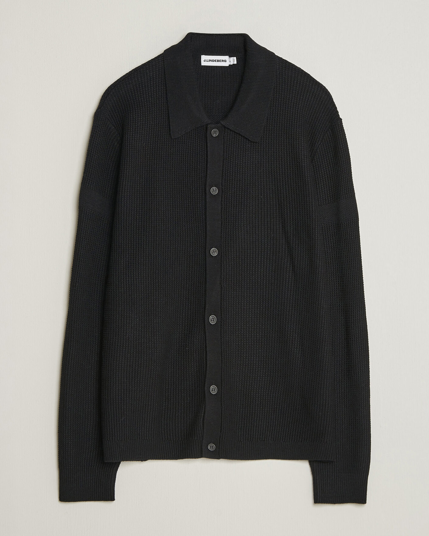 Men | Sweaters & Knitwear | J.Lindeberg | Willem Knitted Cardigan Black