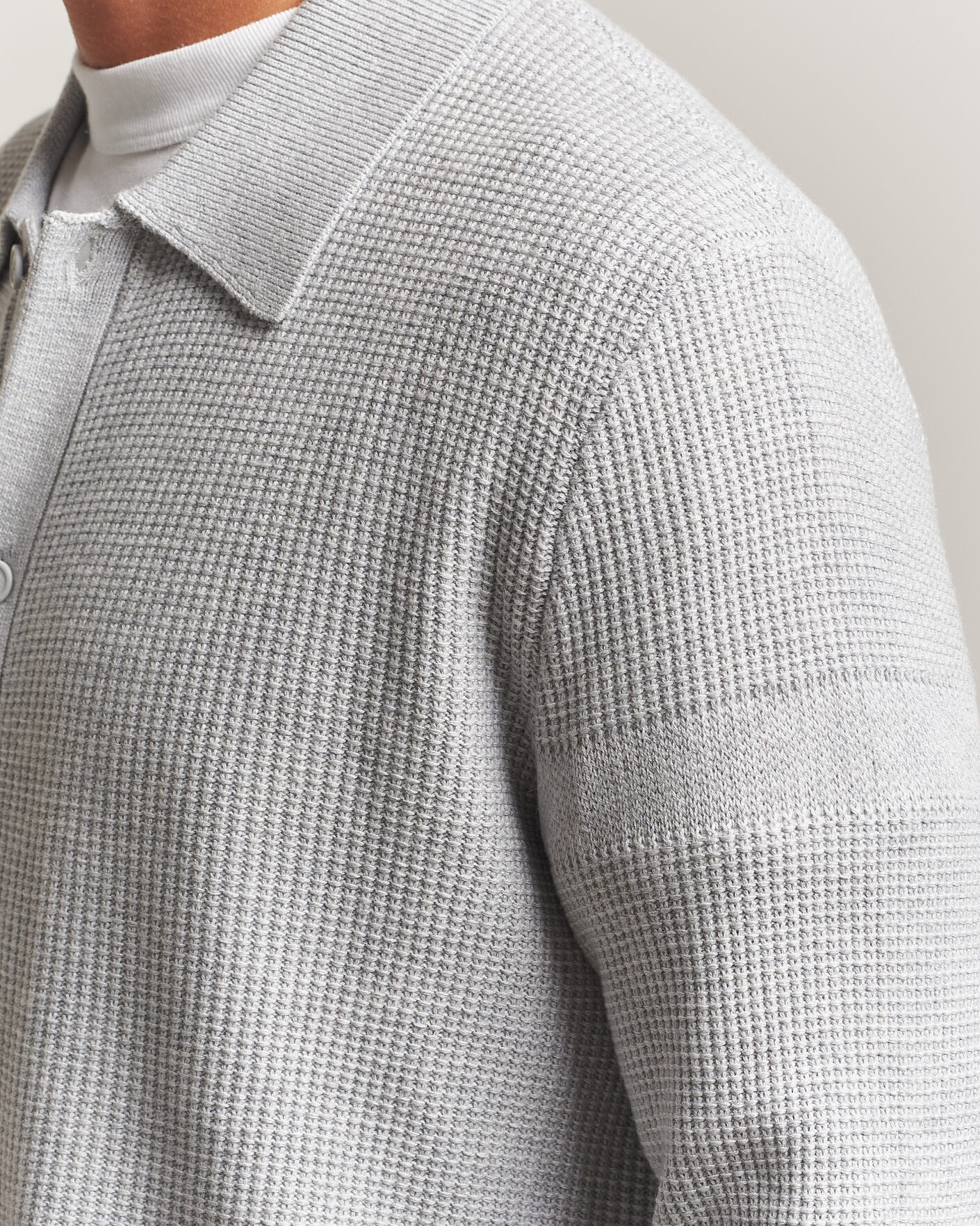 Men | Sweaters & Knitwear | J.Lindeberg | Willem Knitted Cardigan Light Grey Melange