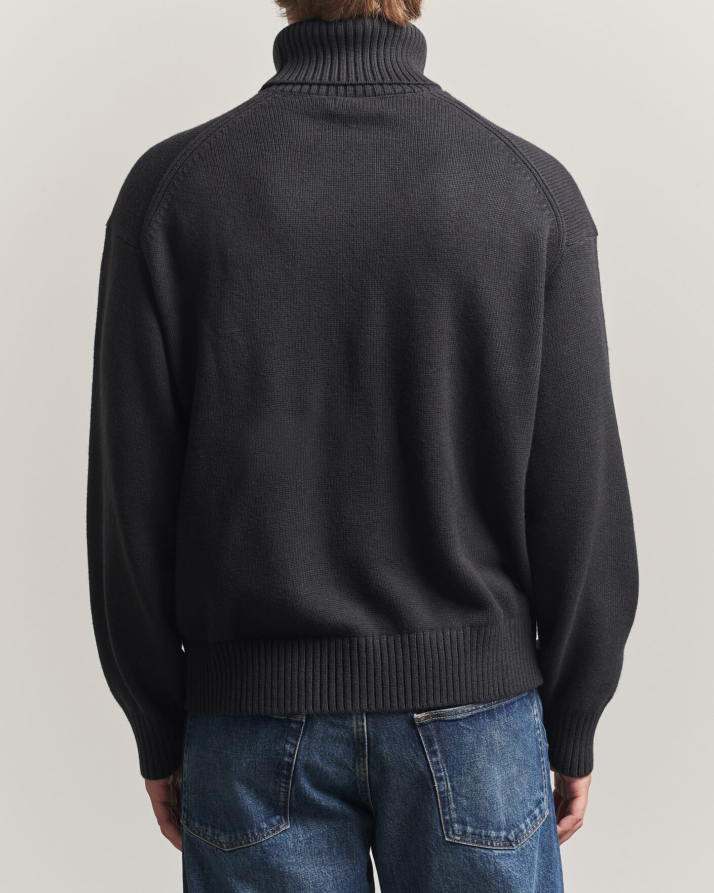 Men | Sweaters & Knitwear | J.Lindeberg | Eddy Wool/Cotton Knitted Turtleneck Black