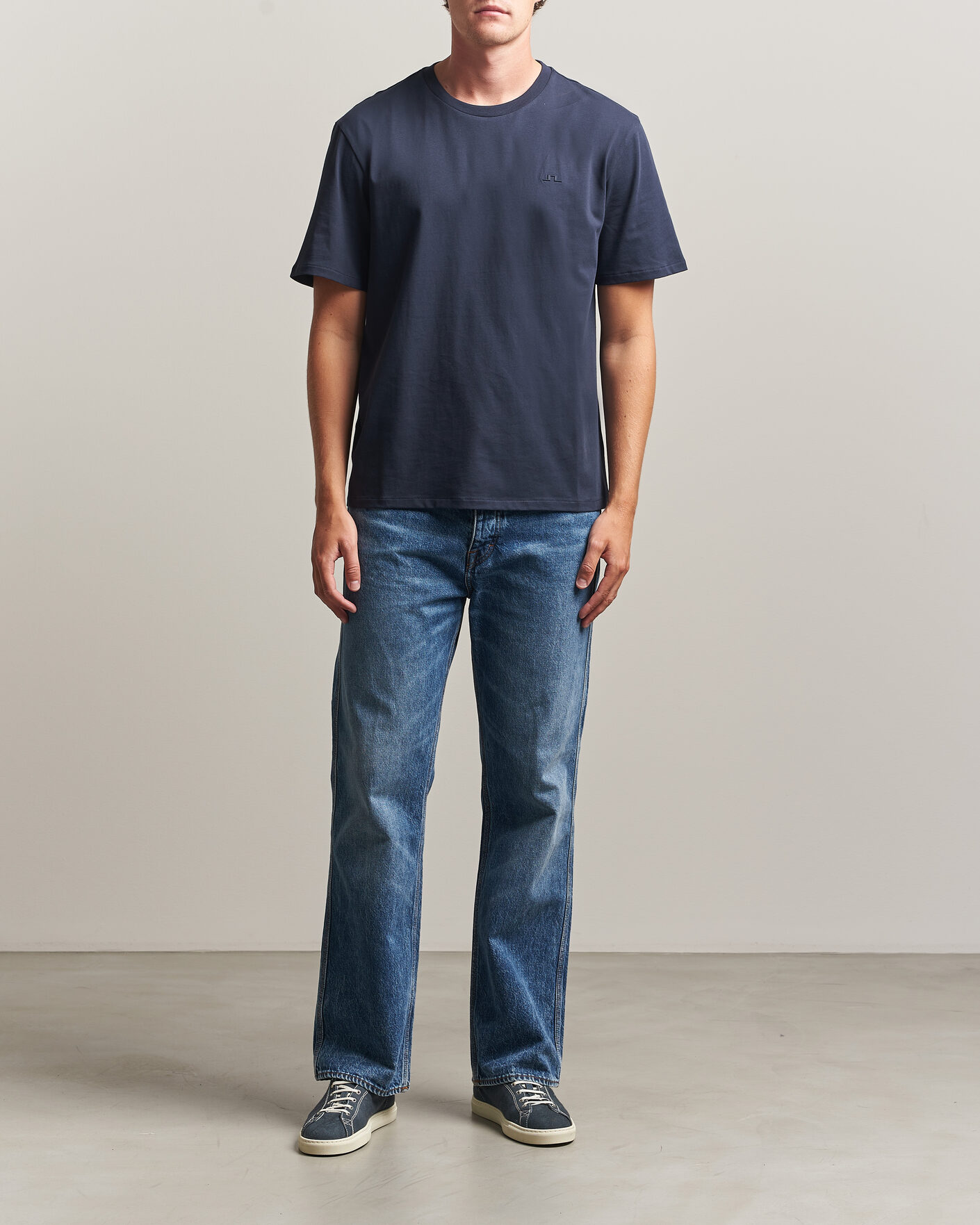 Men | T-Shirts | J.Lindeberg | Alpha Crew Neck T-Shirt JL Navy