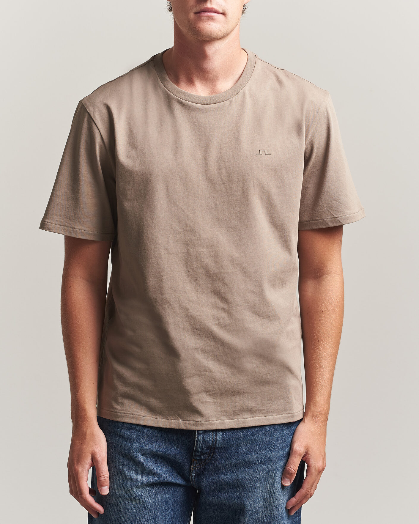 Men | T-Shirts | J.Lindeberg | Alpha Crew Neck T-Shirt Brindle