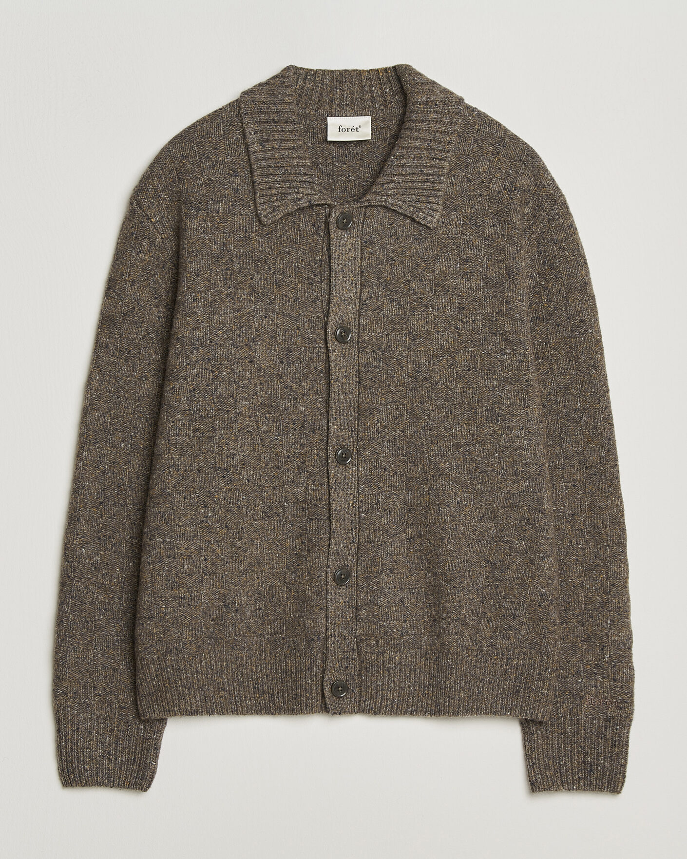 Men | Sweaters & Knitwear | Forét | Area Wool Cardigan Jacket Taupe