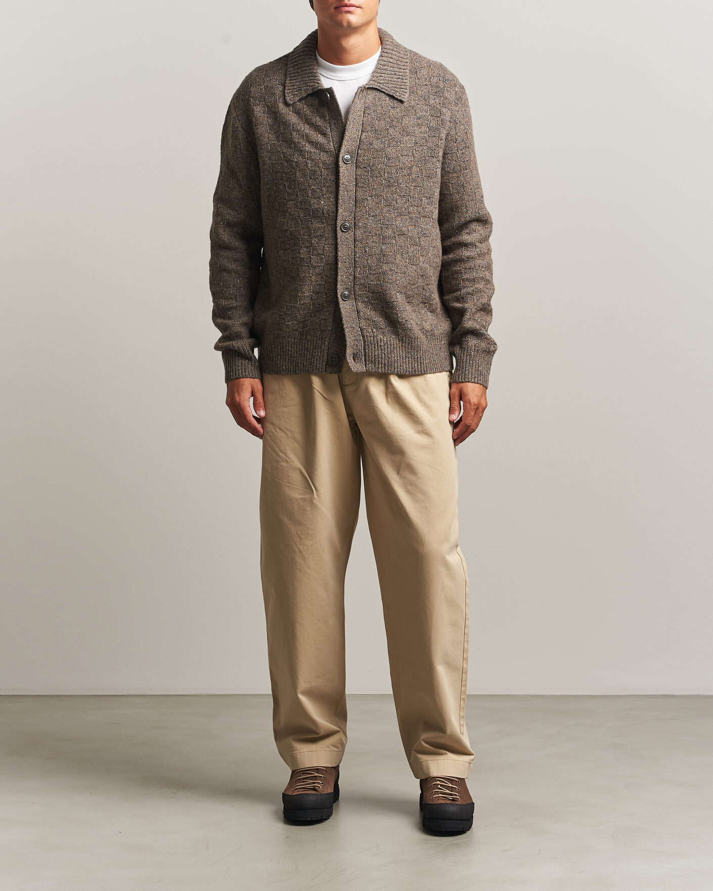 Men | Sweaters & Knitwear | Forét | Area Wool Cardigan Jacket Taupe