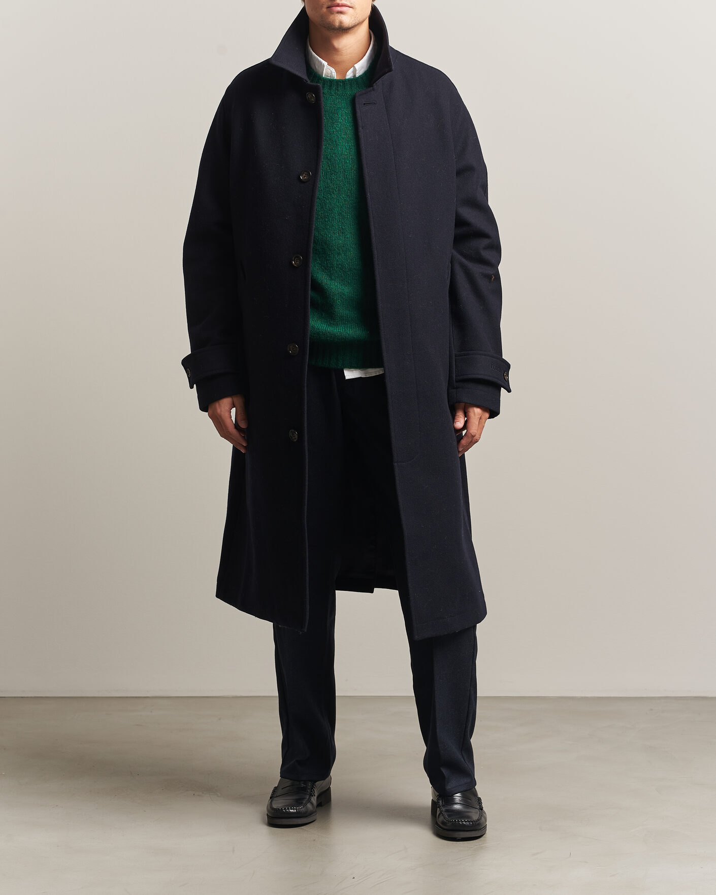 Men | Trousers | Forét | Clay Wool Pants Navy