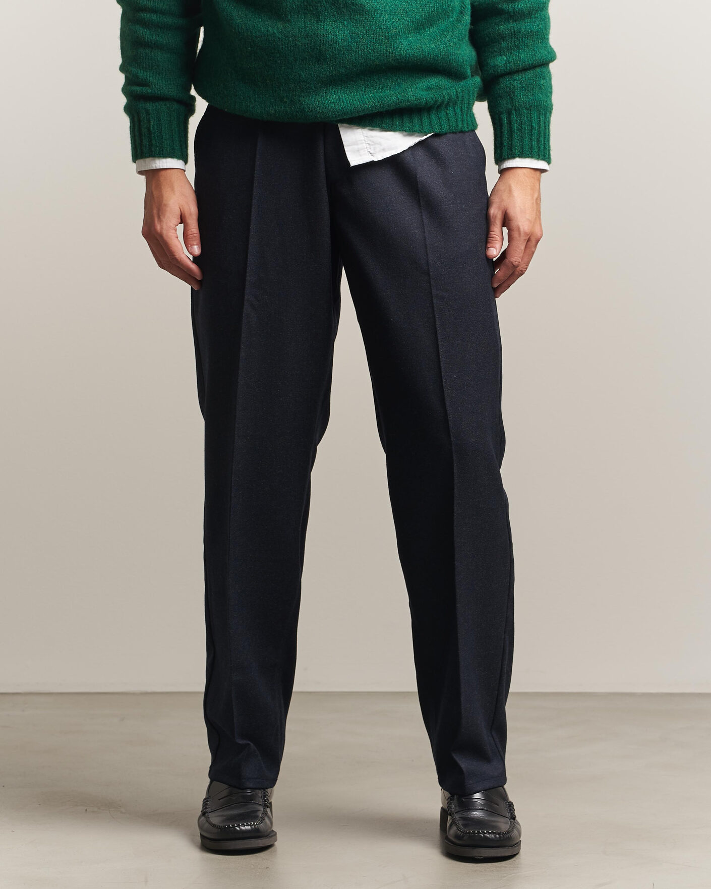 Men | Trousers | Forét | Clay Wool Pants Navy