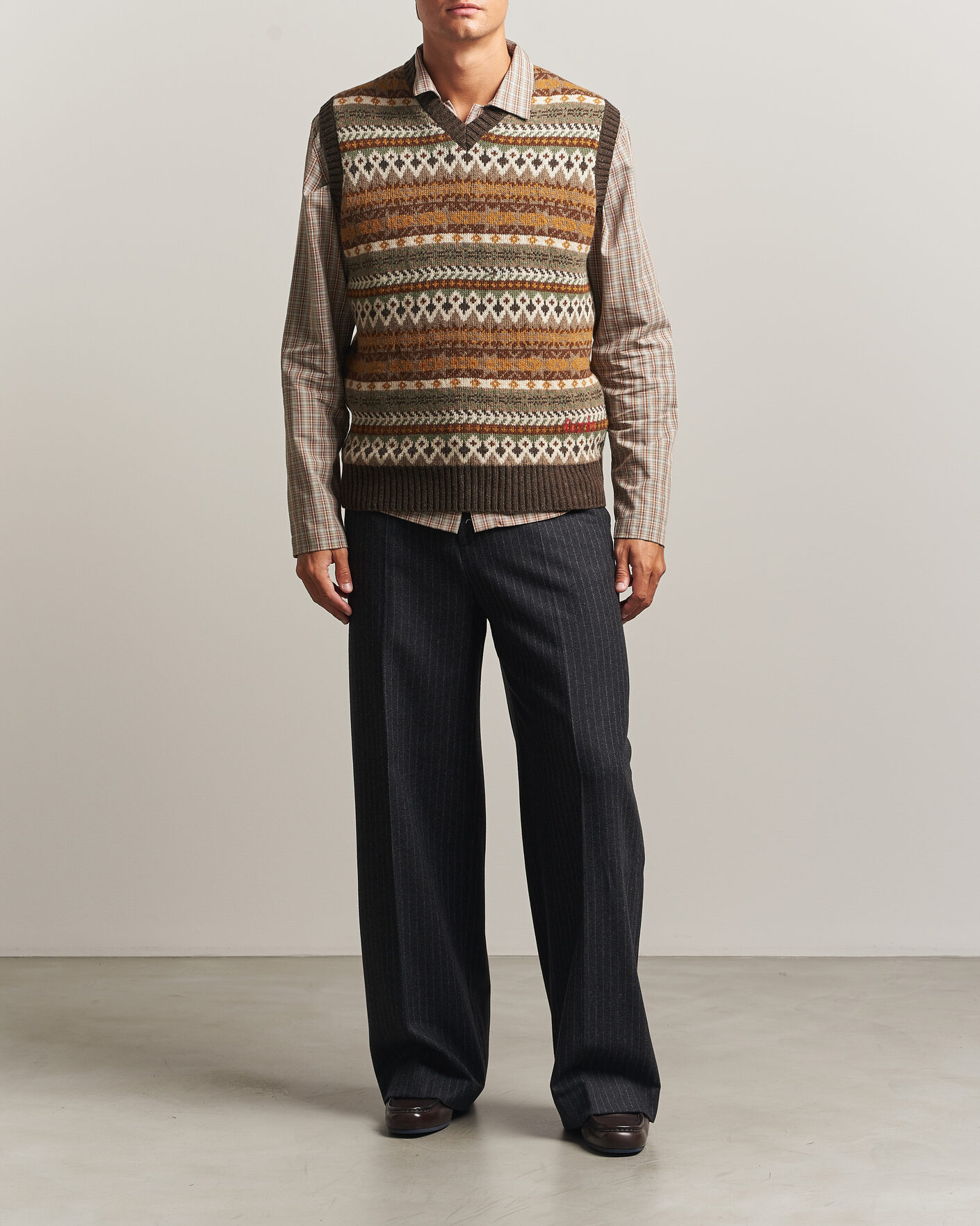 Men | Sweaters & Knitwear | Forét | Fairisle Lambswool Vest Thyme