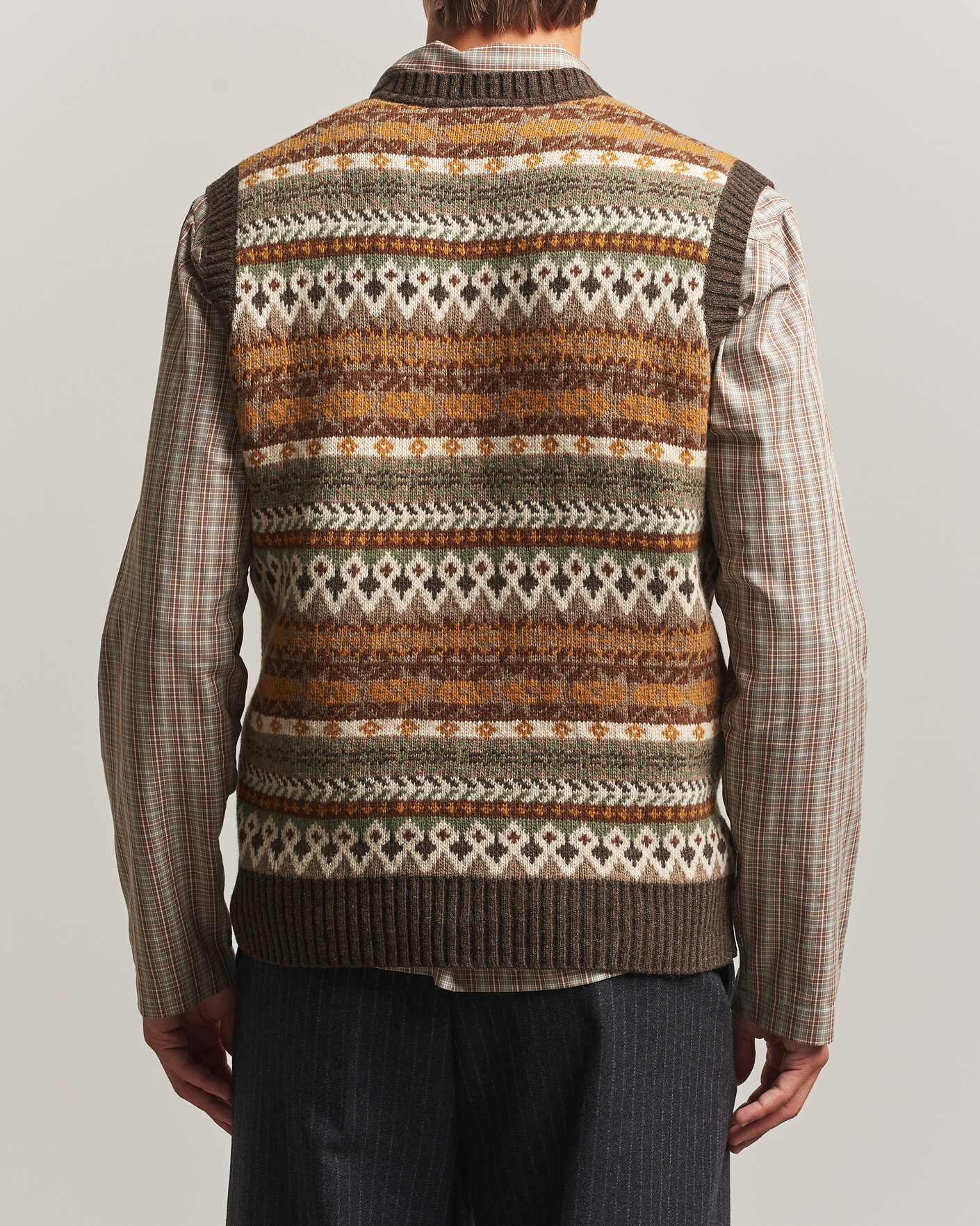 Men | Sweaters & Knitwear | Forét | Fairisle Lambswool Vest Thyme