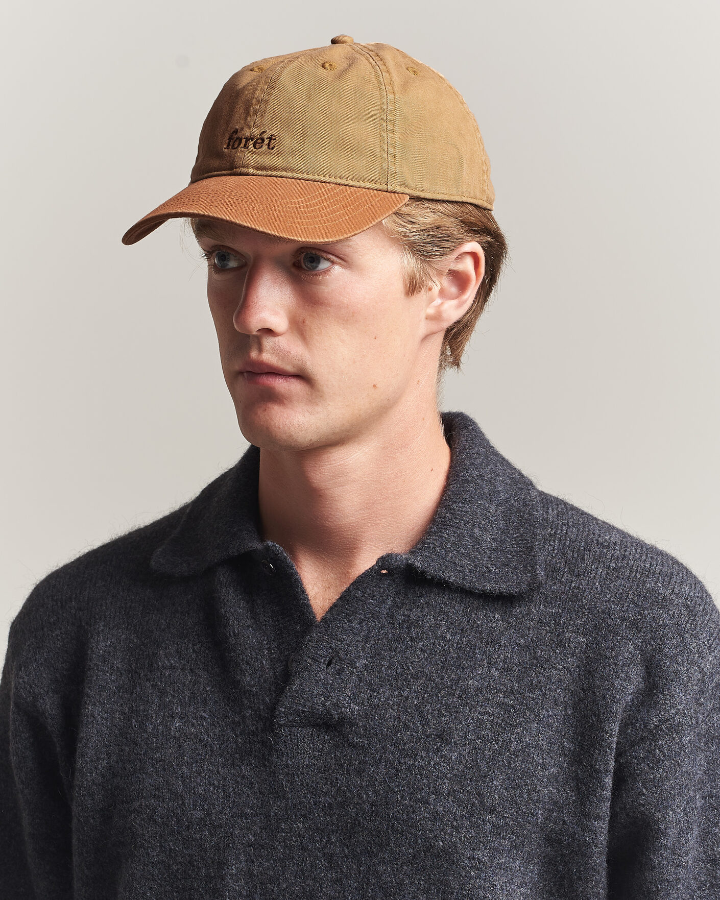 Men | Hats & Caps | Forét | Hawk Washed 2-Tone Cap Khaki/Brown