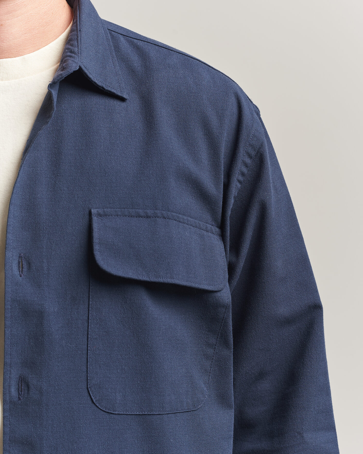 Men | Shirts | Forét | Lunar Relaxed Fit Textured Overshirt Navy