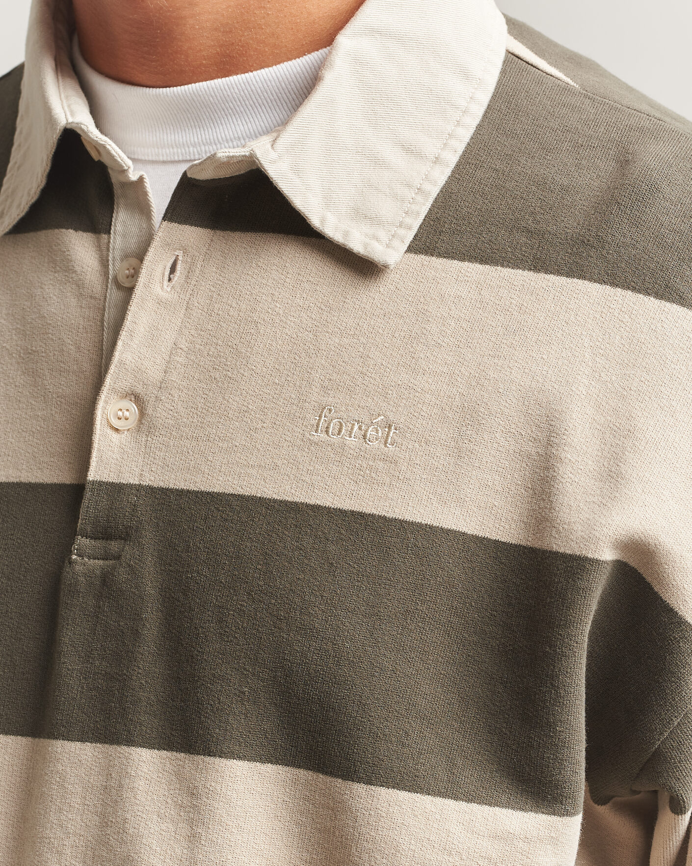 Men | Sweaters & Knitwear | Forét | Match Rugby Sweatshirt Wood Stripe