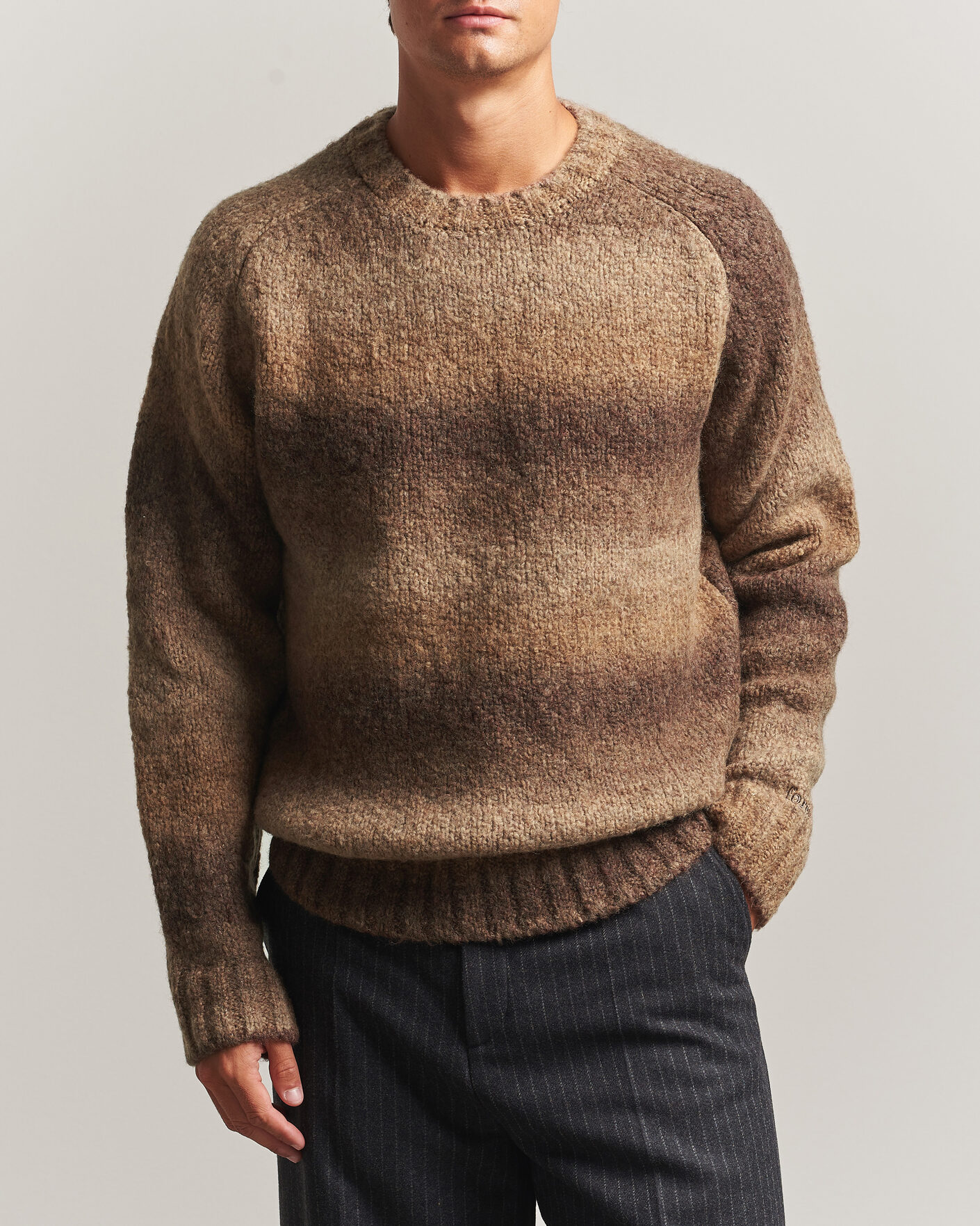 Men | Sweaters & Knitwear | Forét | Space Yarn Crew Neck Brown