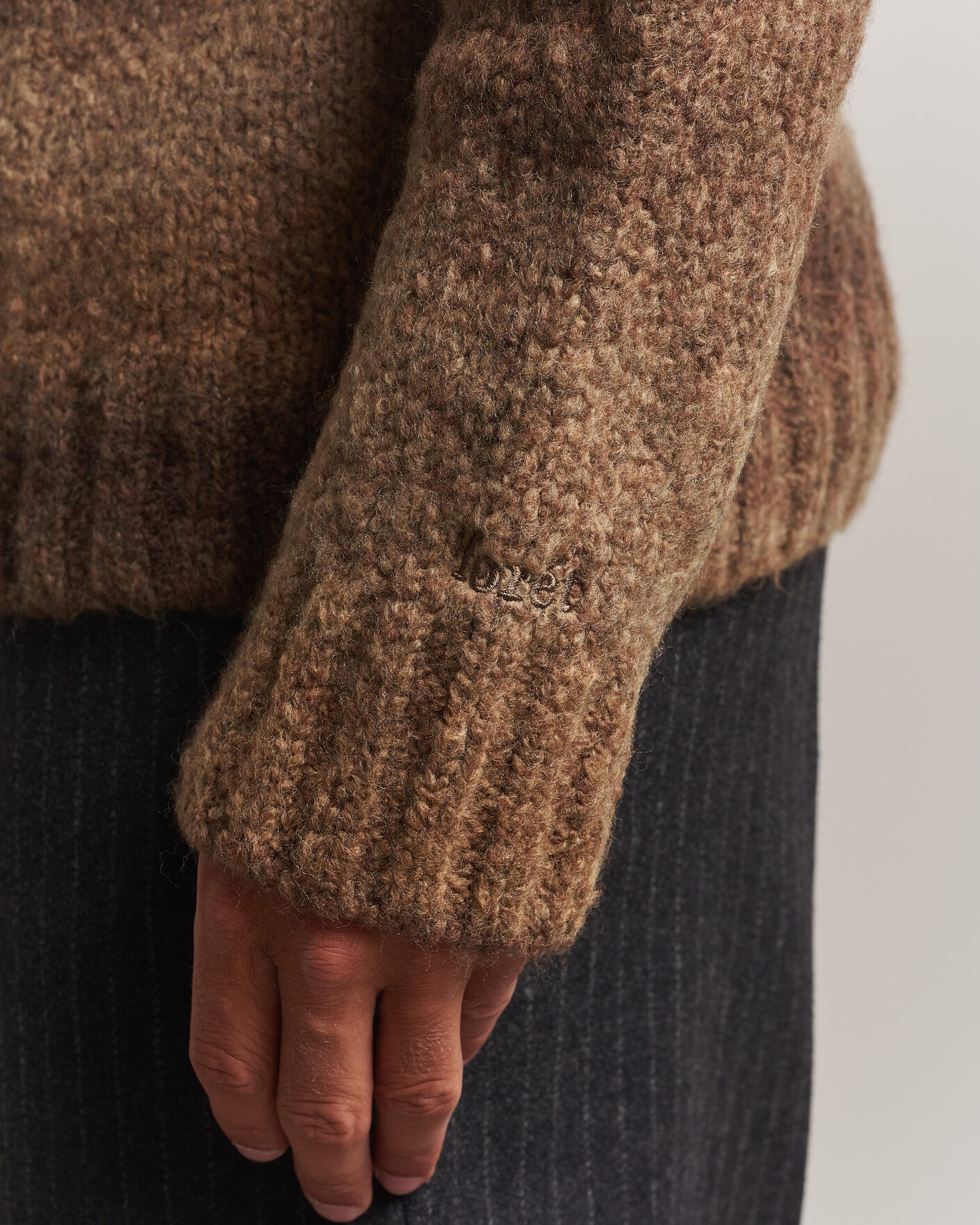 Men | Sweaters & Knitwear | Forét | Space Yarn Crew Neck Brown
