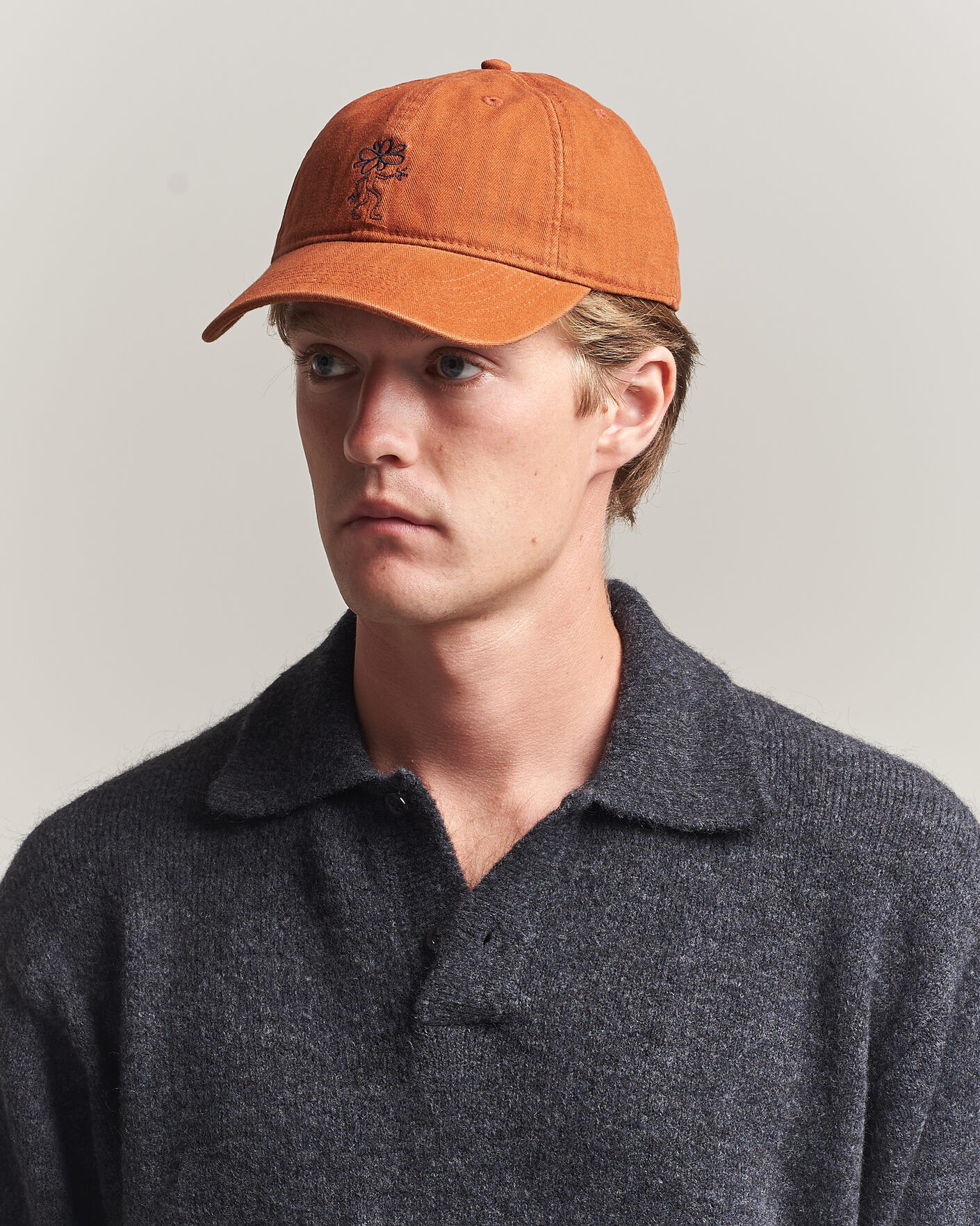 Men | Hats & Caps | Forét | Tree Washed Herringbone Cap Brown