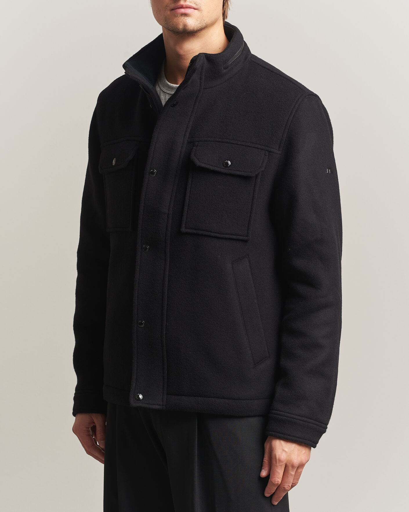Men | Coats & Jackets | J.Lindeberg | Bailey Wool Field Jacket Black