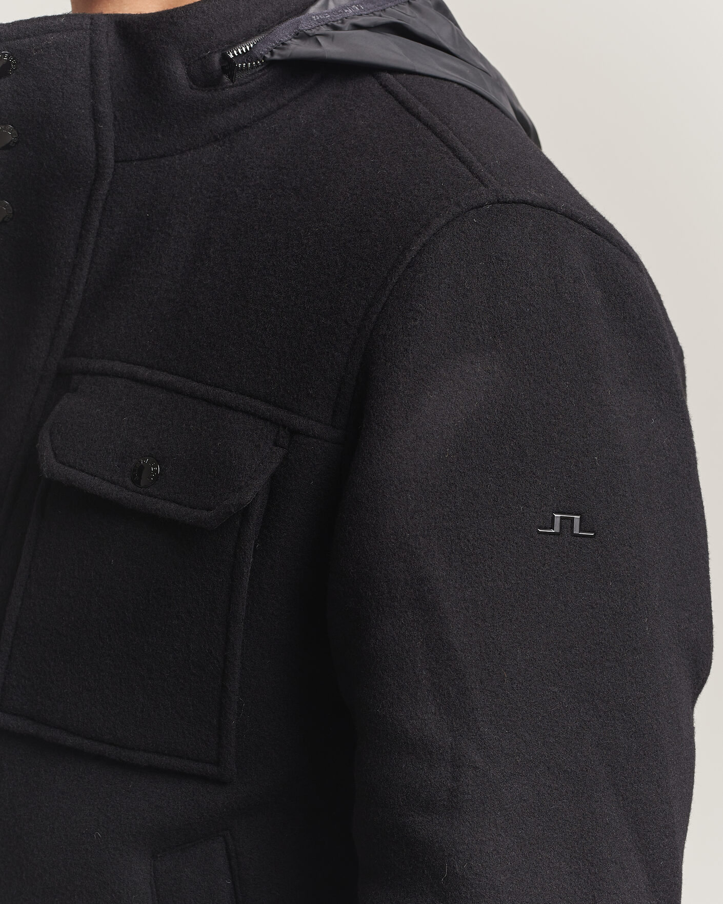 Men | Coats & Jackets | J.Lindeberg | Bailey Wool Field Jacket Black