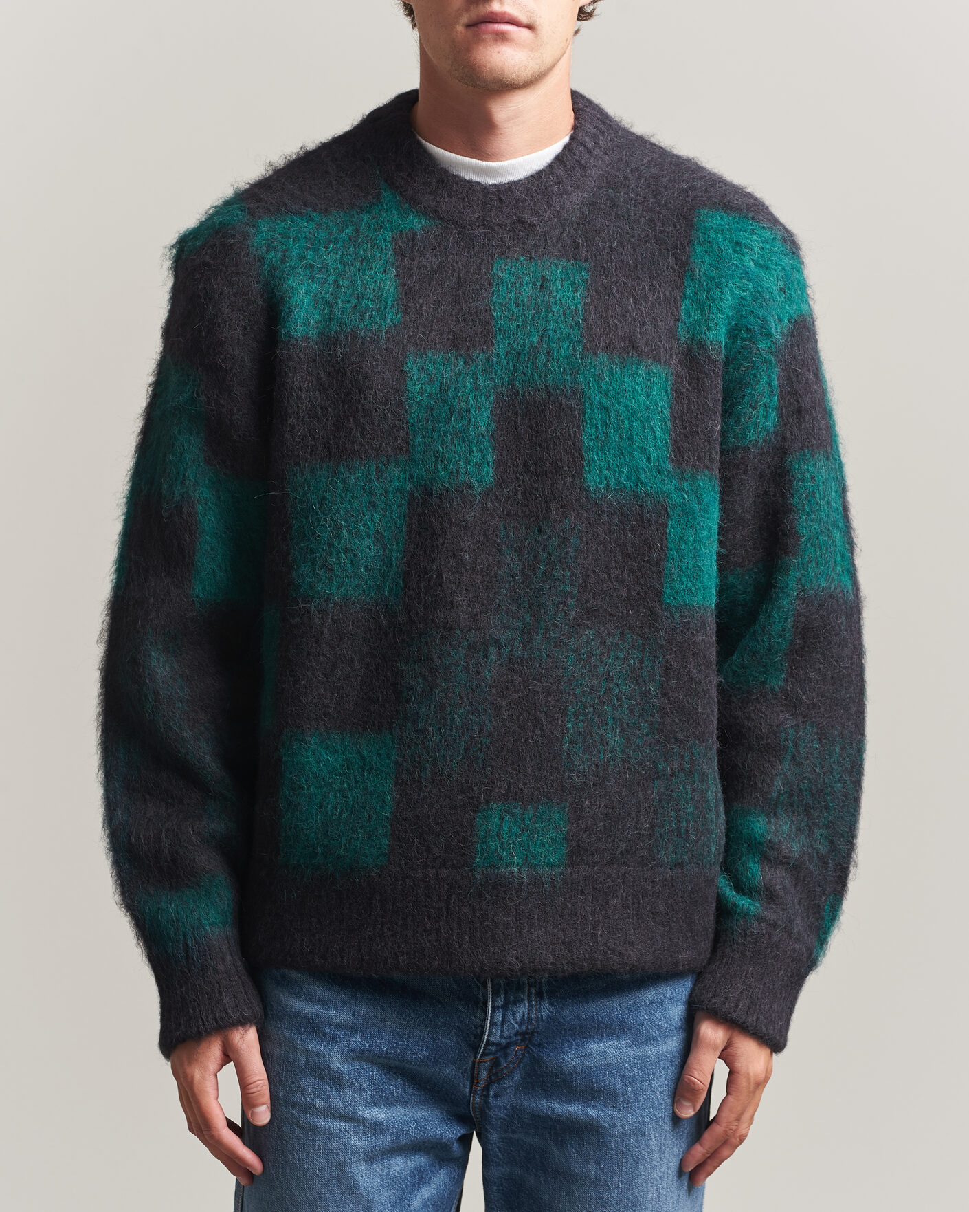Men | Sweaters & Knitwear | J.Lindeberg | Hank Graphic Knitted Sweater Forest Biome