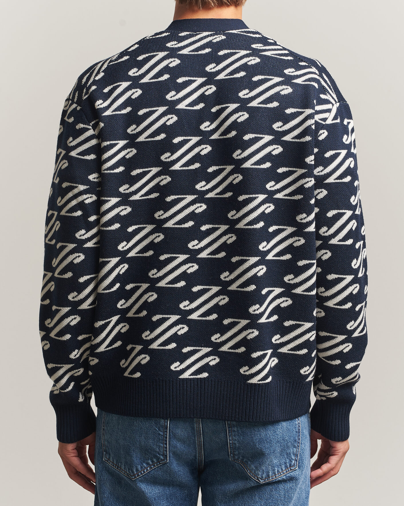 Men | Sweaters & Knitwear | J.Lindeberg | Denny Jacquard Cardigan JL Navy