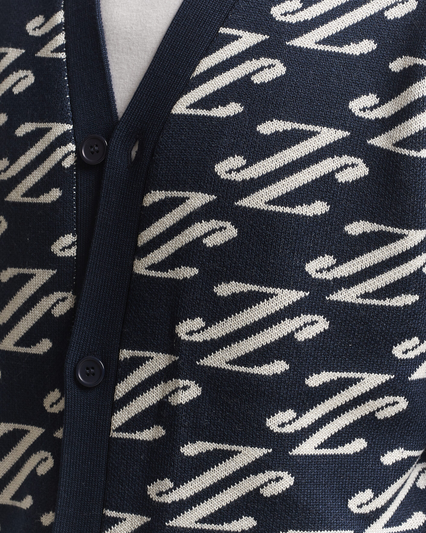 Men | Sweaters & Knitwear | J.Lindeberg | Denny Jacquard Cardigan JL Navy