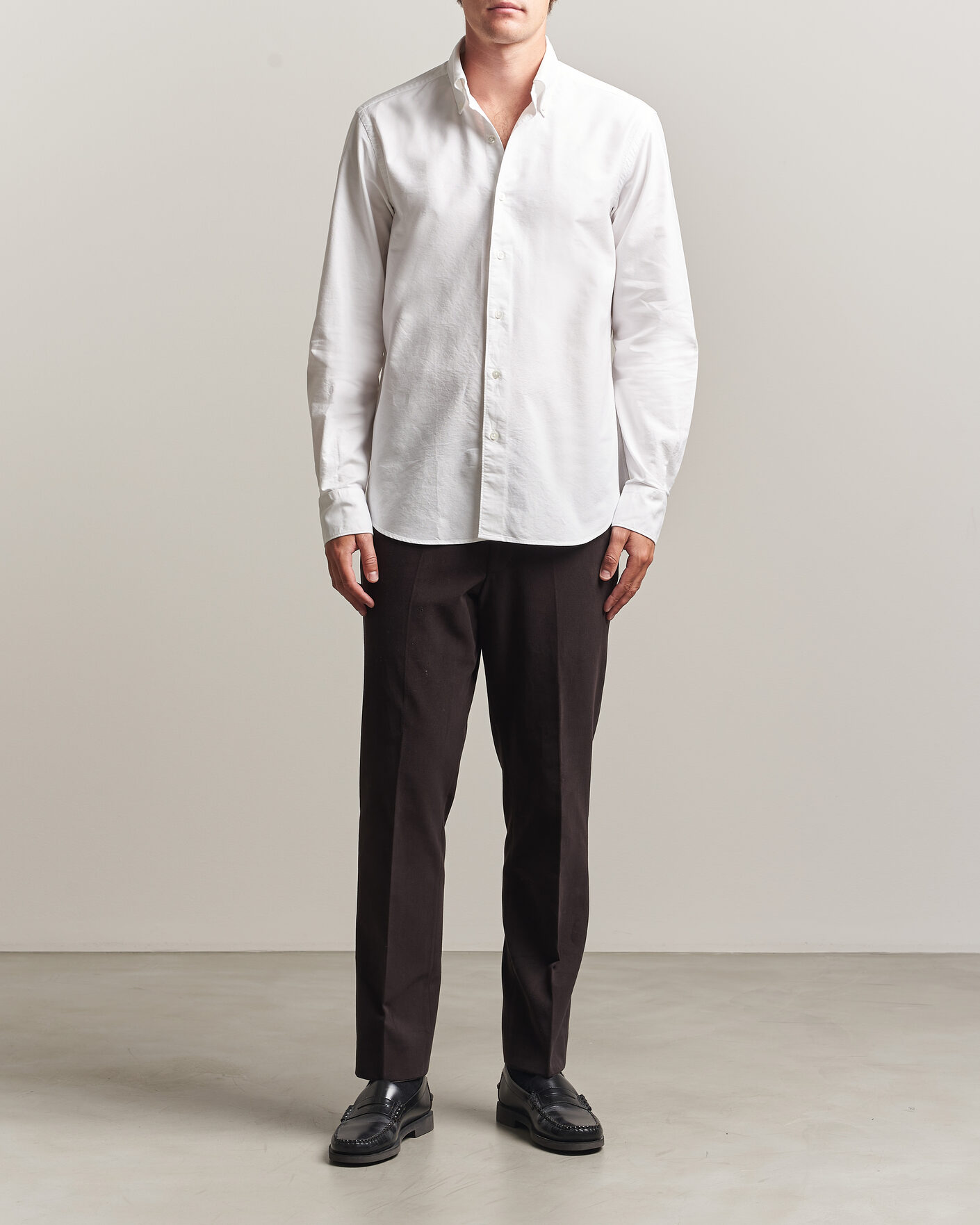 Men | Shirts | Grigio | Oxford Button Down Shirt White