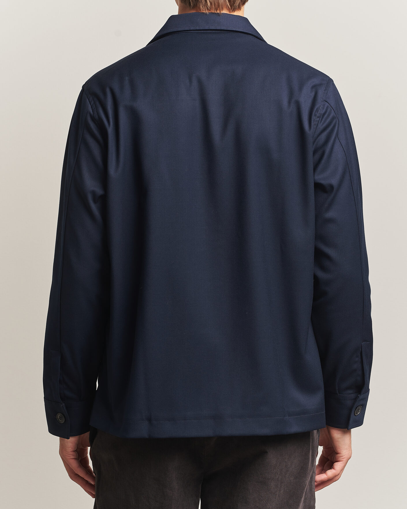 Men | Shirts | Grigio | Twill Overshirt Navy