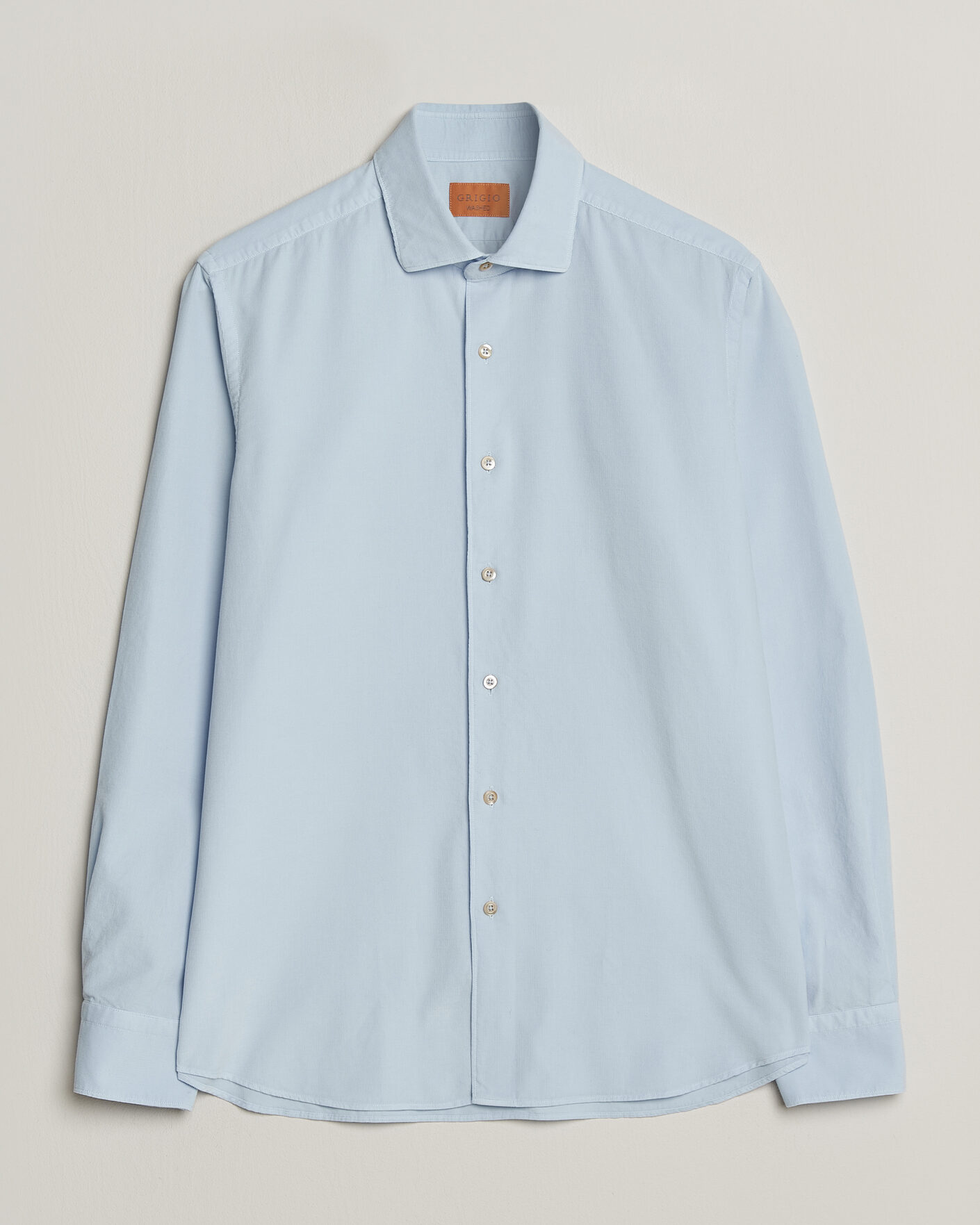 Men | Shirts | Grigio | Corduroy Shirt Light Blue